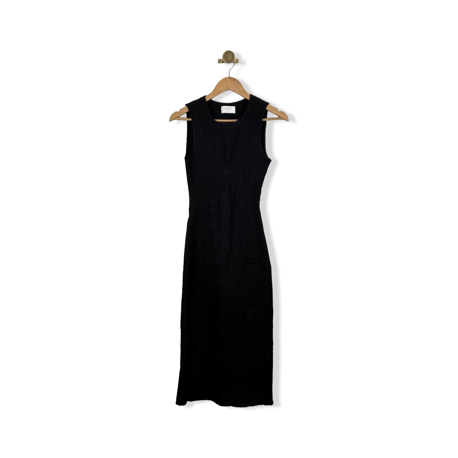 La Ligne Shirred Cotton-Twill Maxi Dress