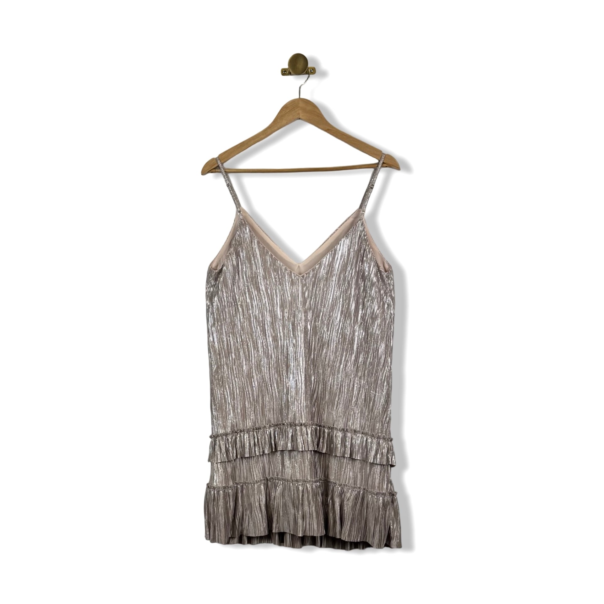 Lost & Wander Metallic Ruffle Dress