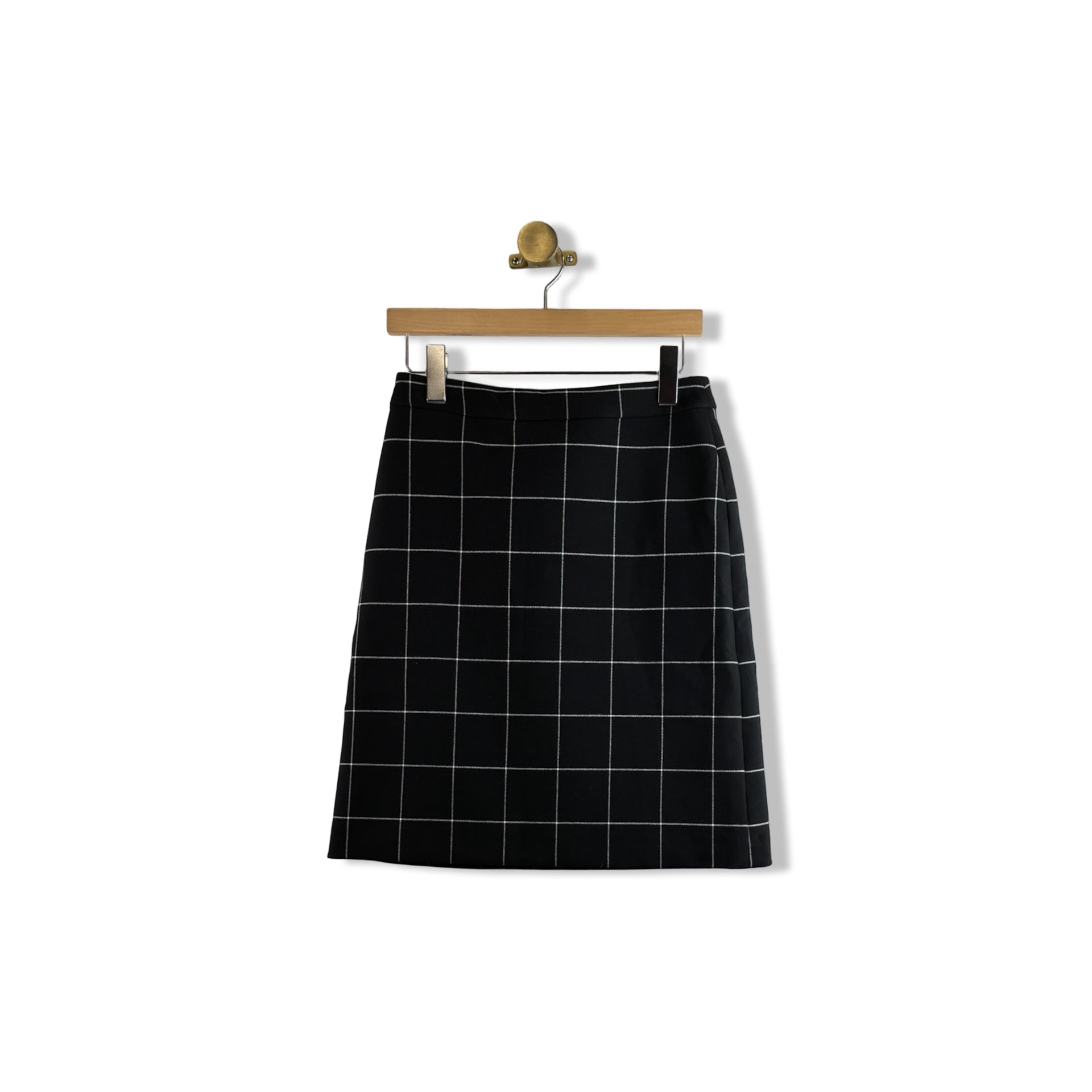 Brooks Brothers Windowpane Plaid Midi Skirt