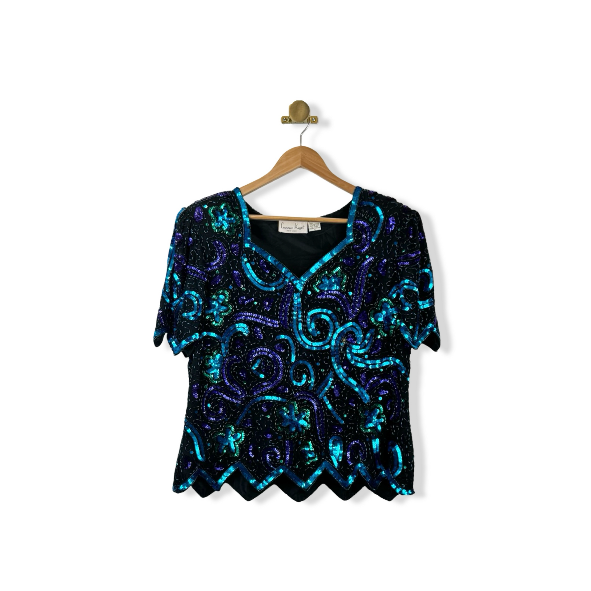 Vintage Laurence Kagar Beaded Sequin Top