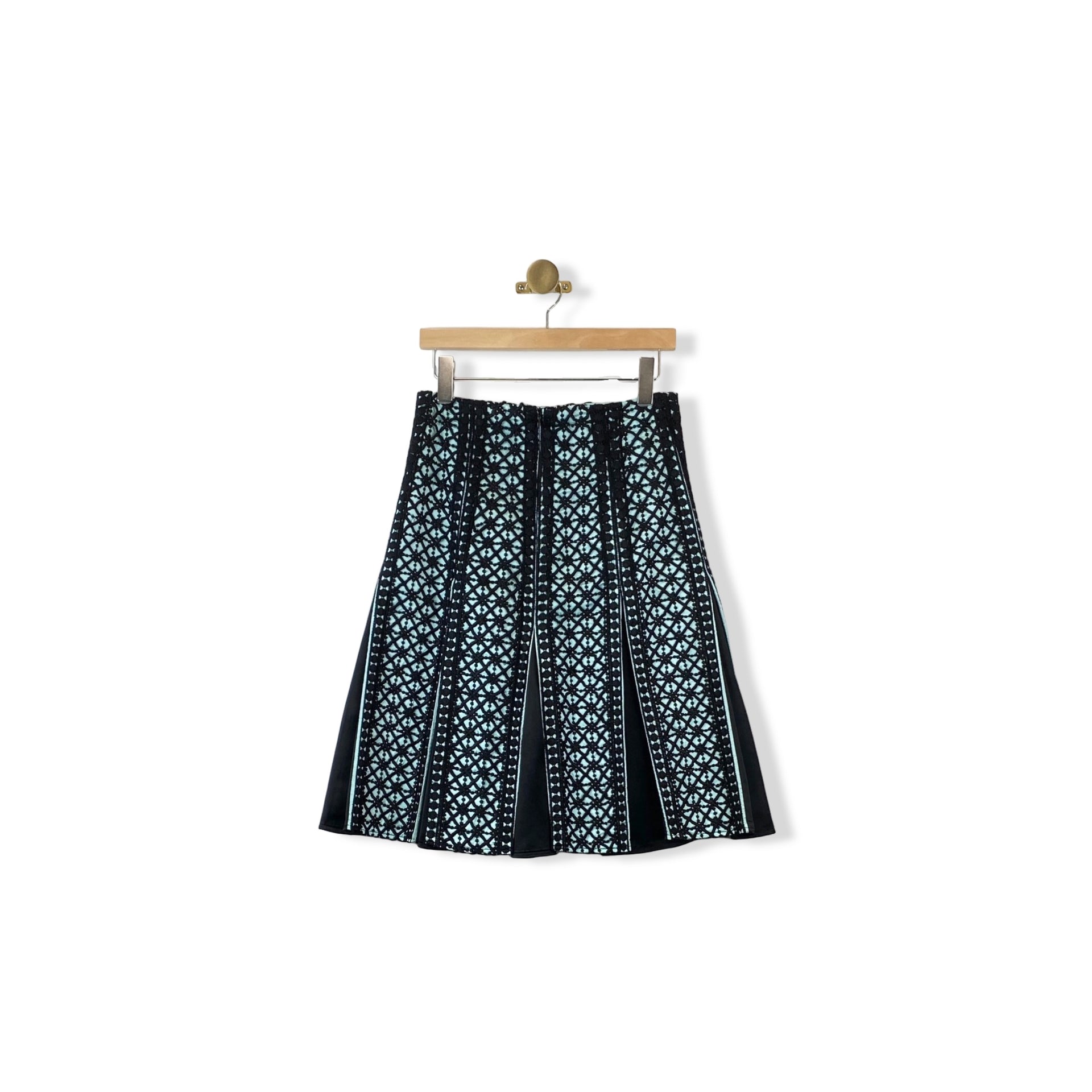 Nanette Lepore Embroidered Pleat Midi Skirt