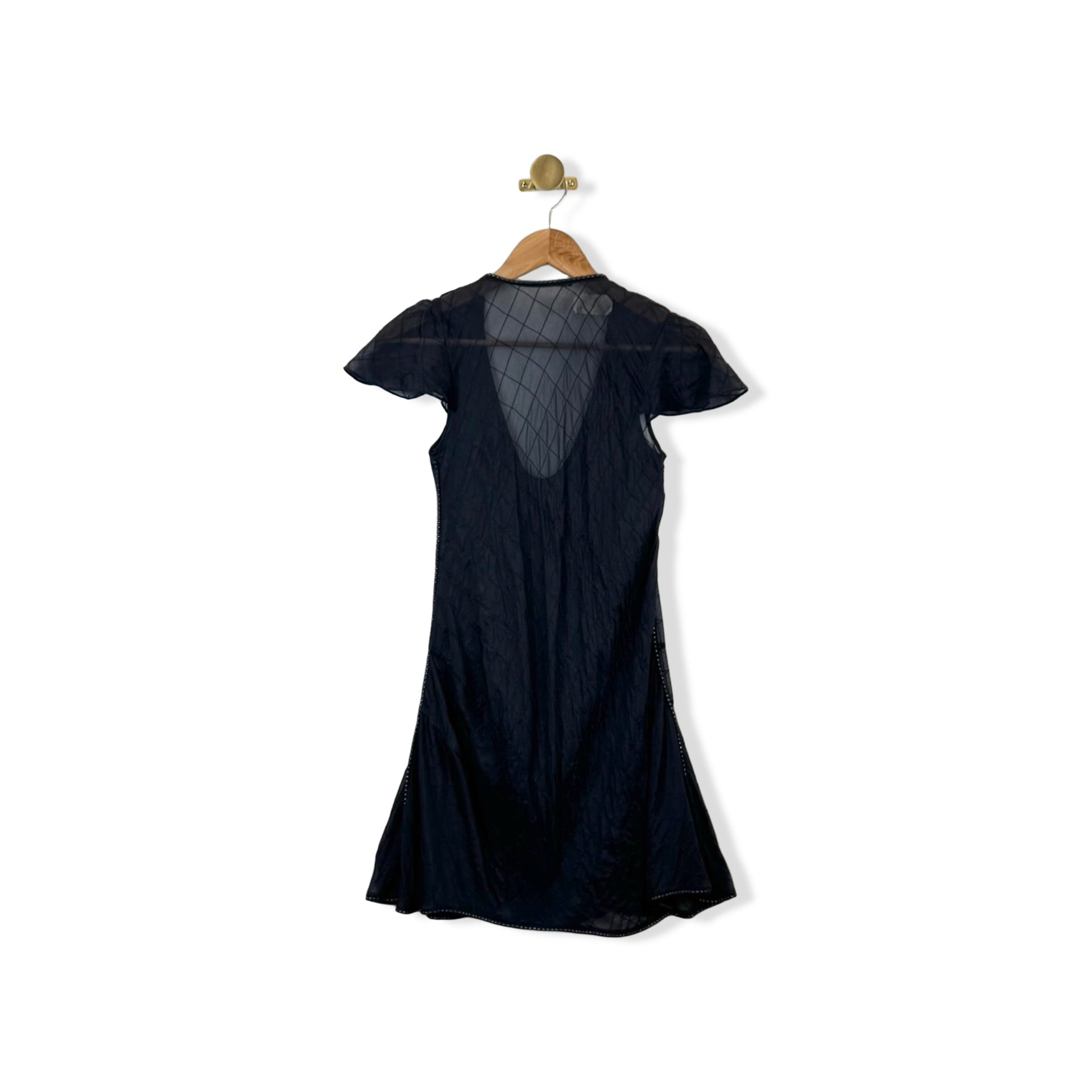 Zac Posen Sheer Scoop Neck Dress