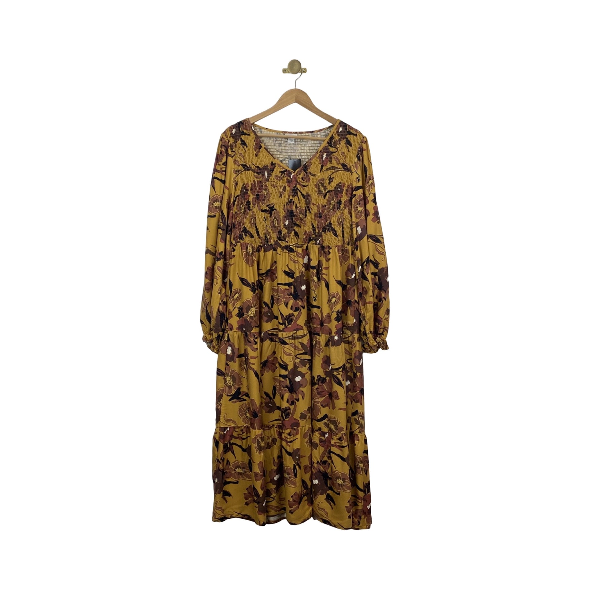 Avenue Smock Bodice Maxi Dress