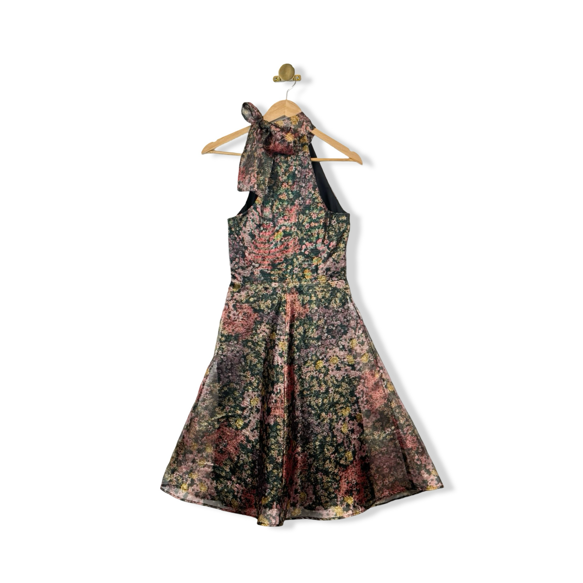Black Halo Audrey Metallic Floral Cocktail Dress