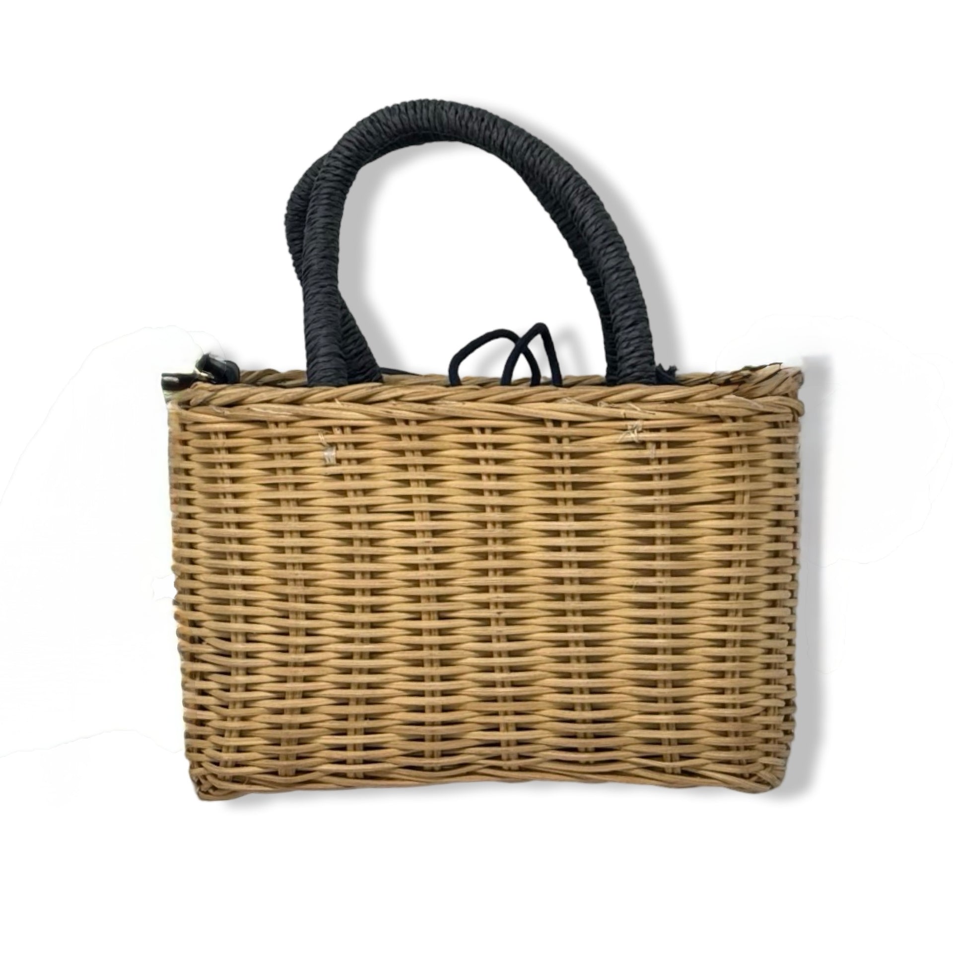 Leaf Embroidered Mini Straw Bag