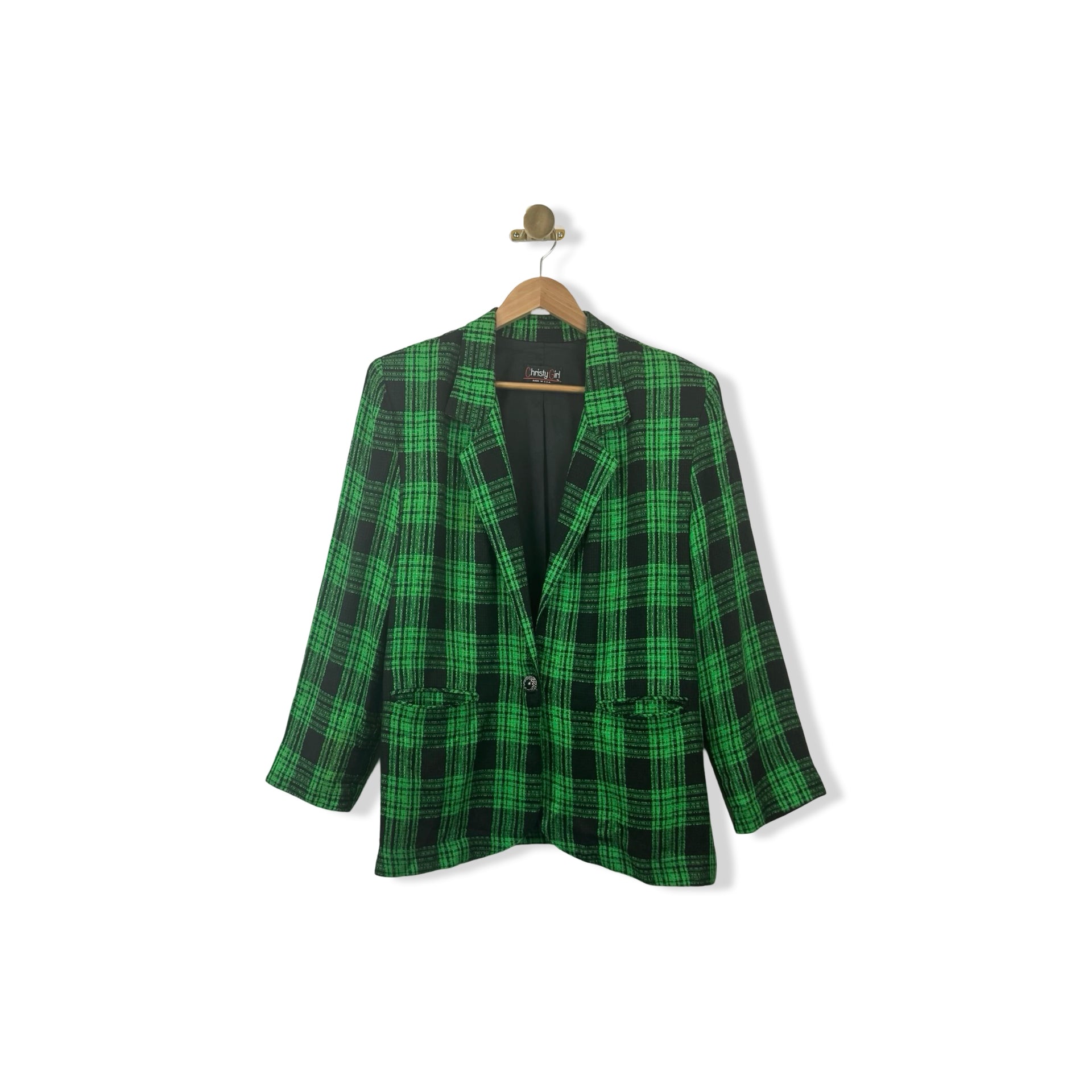Vintage Christy Girl Plaid Blazer