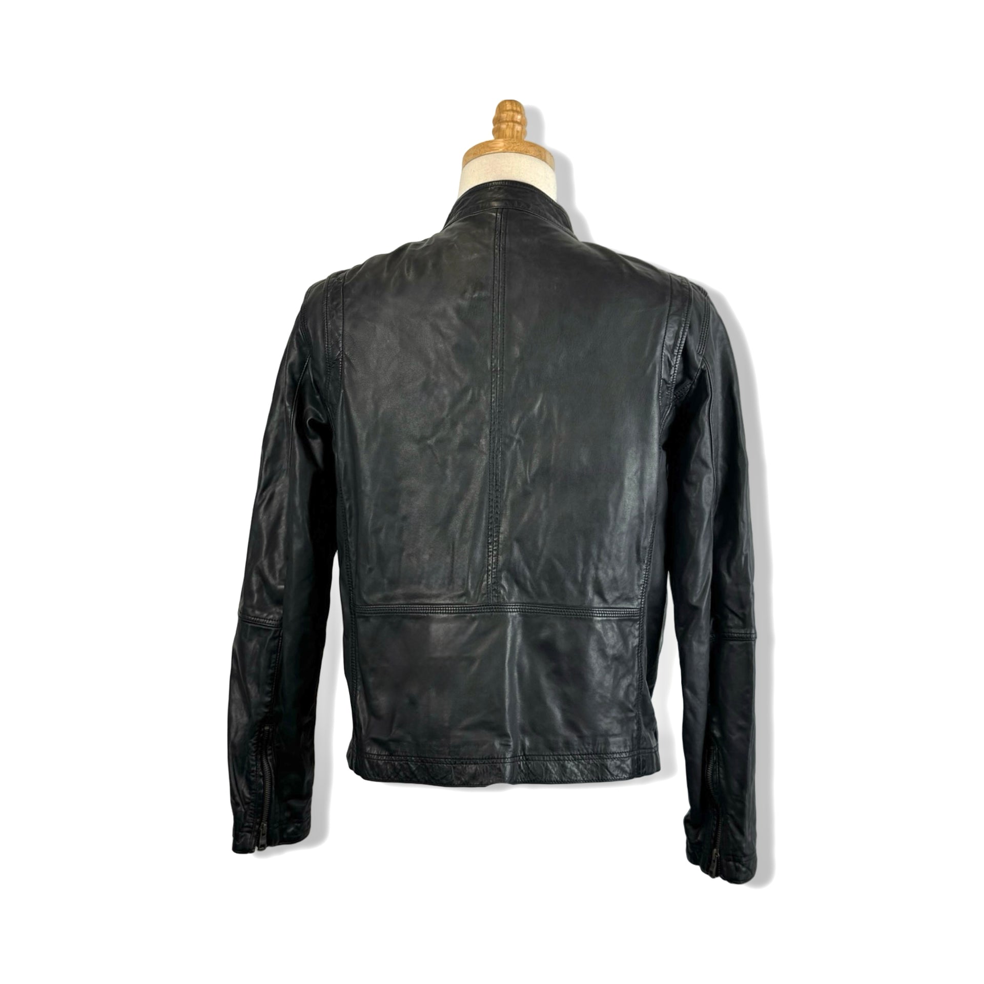 Cole Haan Leather Zip Up Jacket