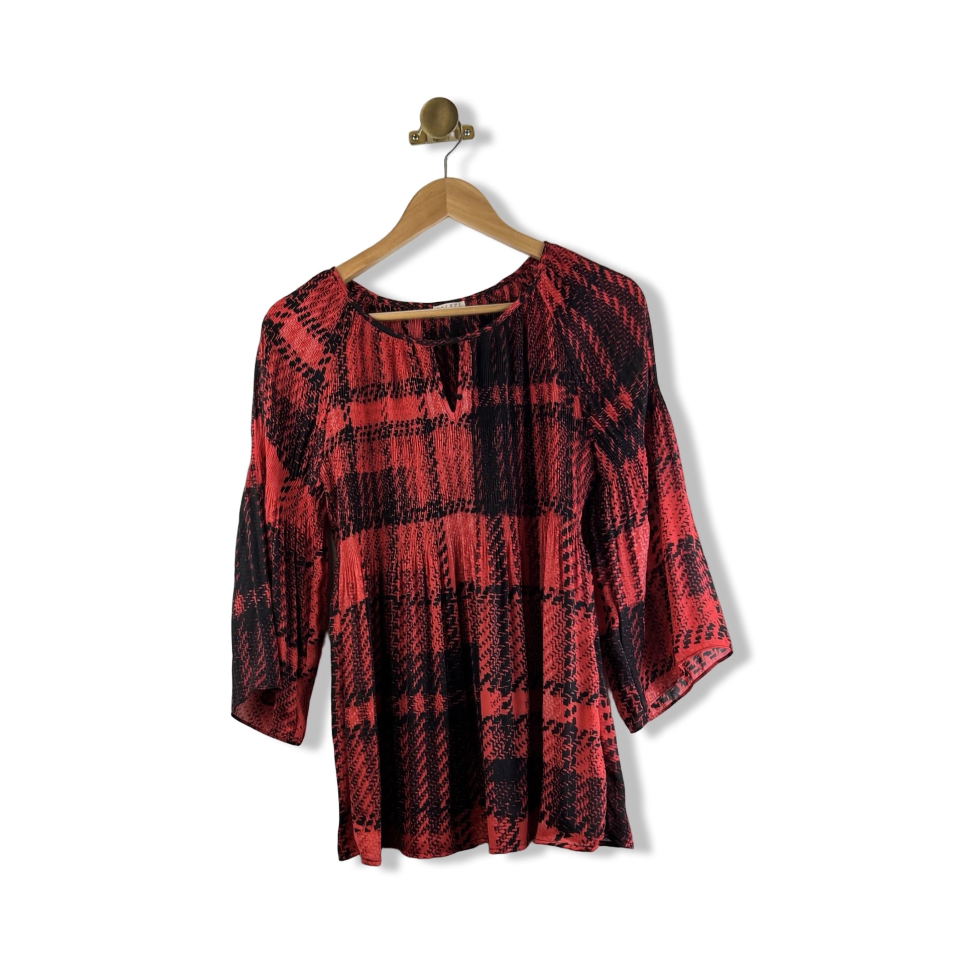 Vintage Spense Patterned Pleated Top