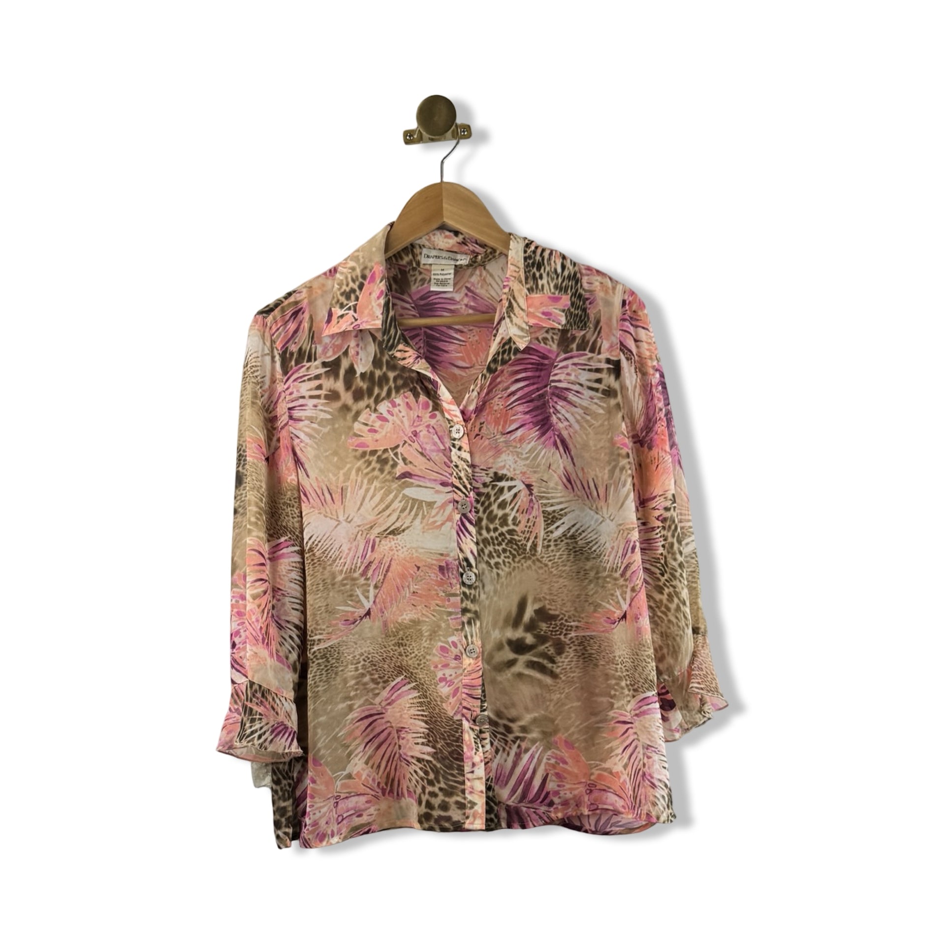 Vintage Draper's & Damon's Sheer Button Up Shirt