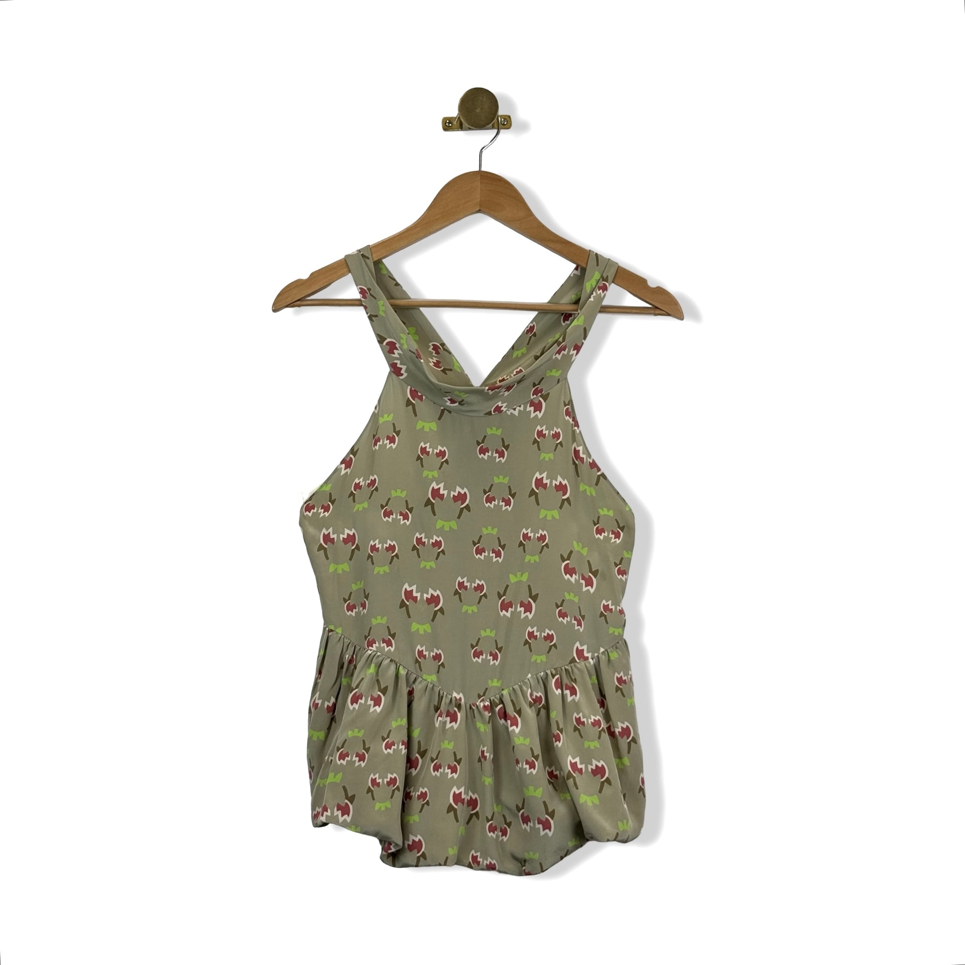 Rachel Comey Tulip Print Bubble Hem Halter Top