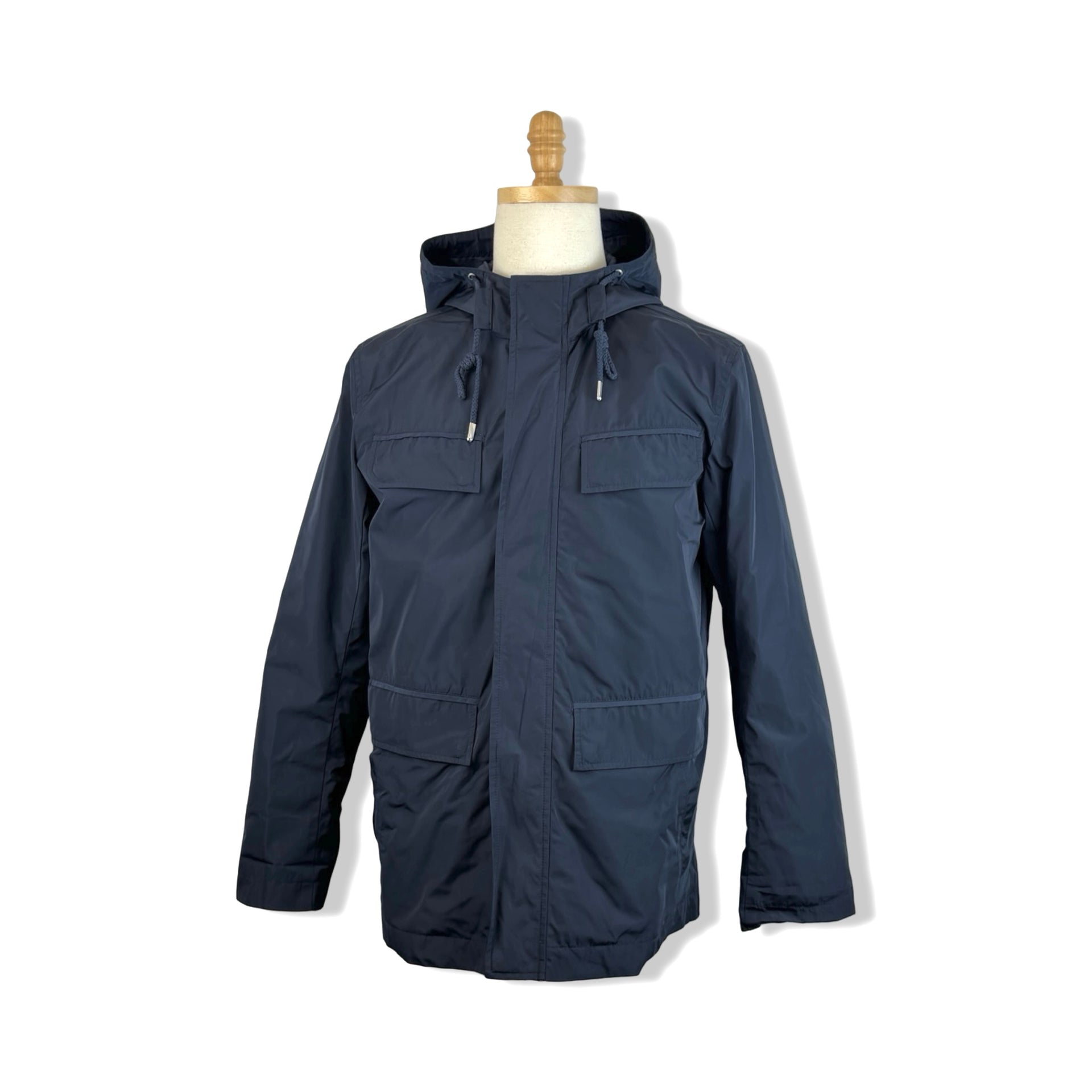 Cole Haan Hooded Zip Up Rain Jacket