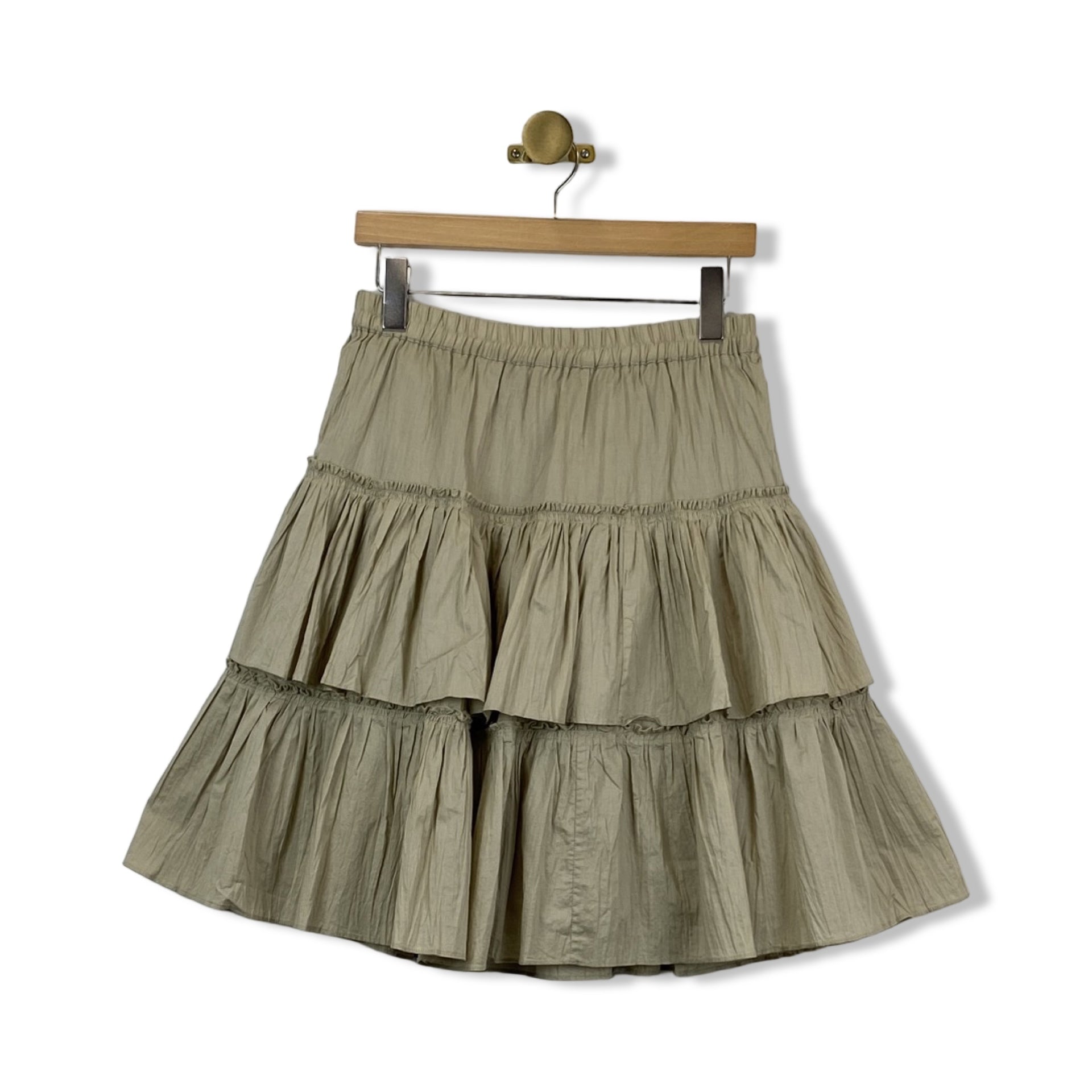 MICHAEL Michael Kors Tiered Crinkle Cotton Midi Skirt