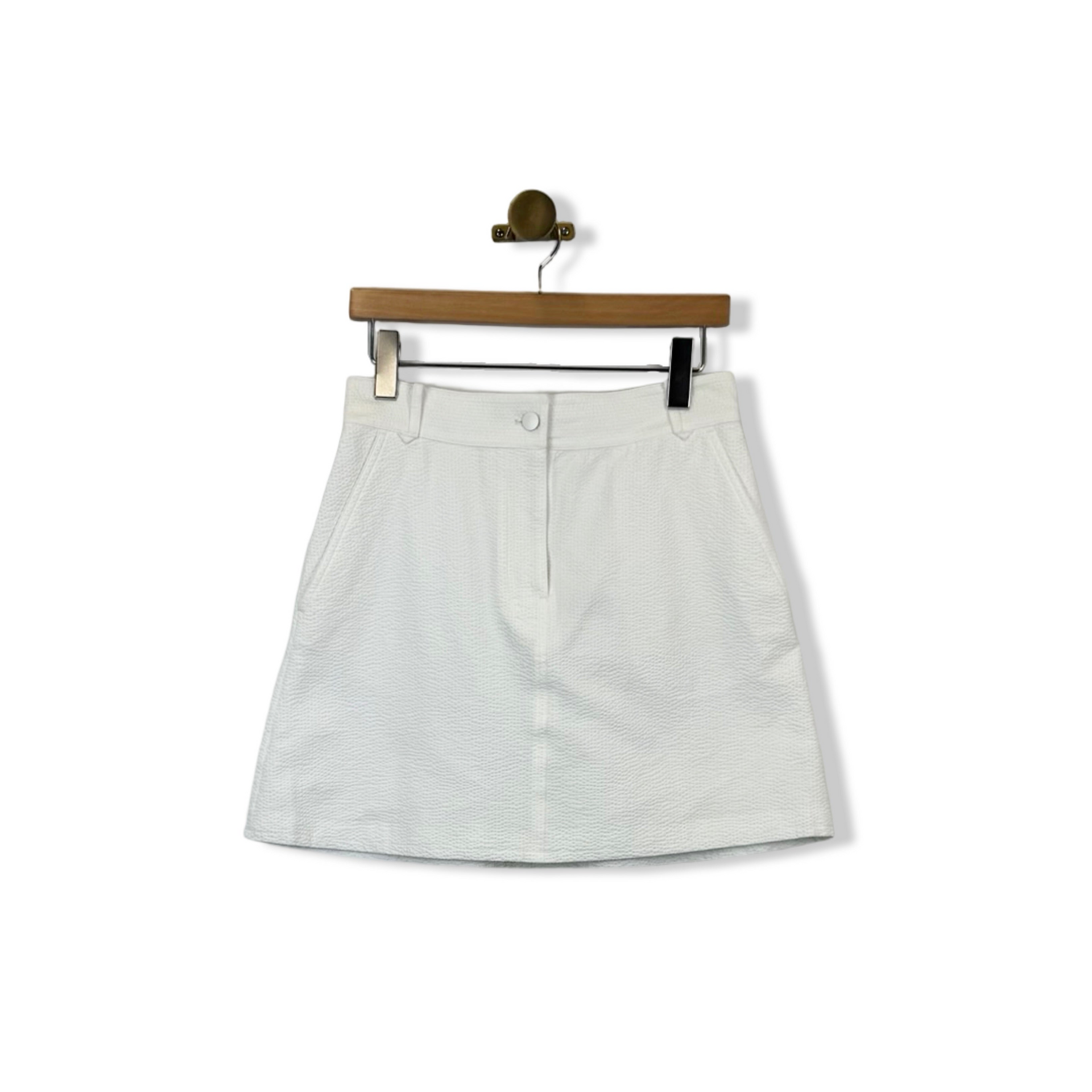 COS Seersucker A-Line Mini Skirt