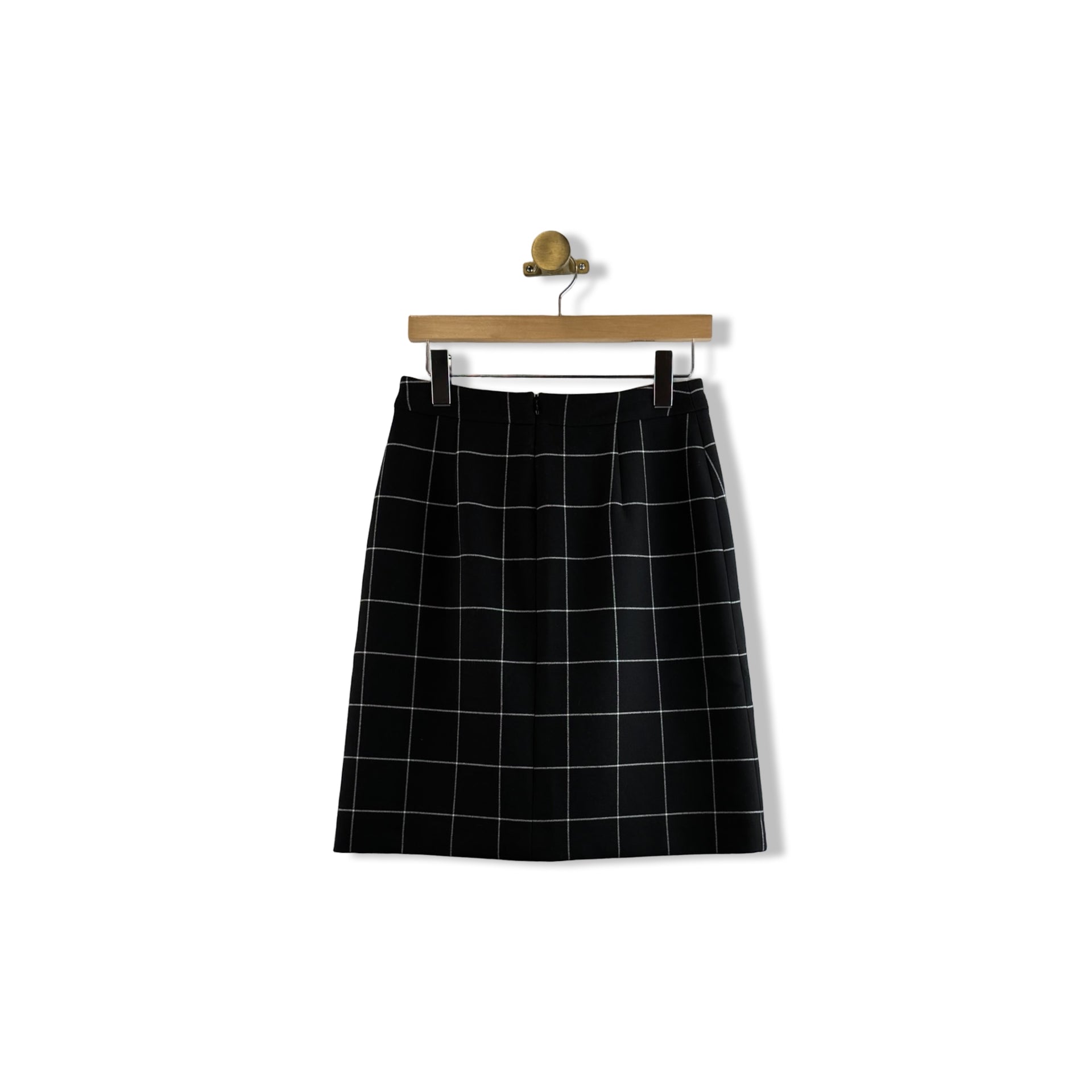 Brooks Brothers Windowpane Plaid Midi Skirt
