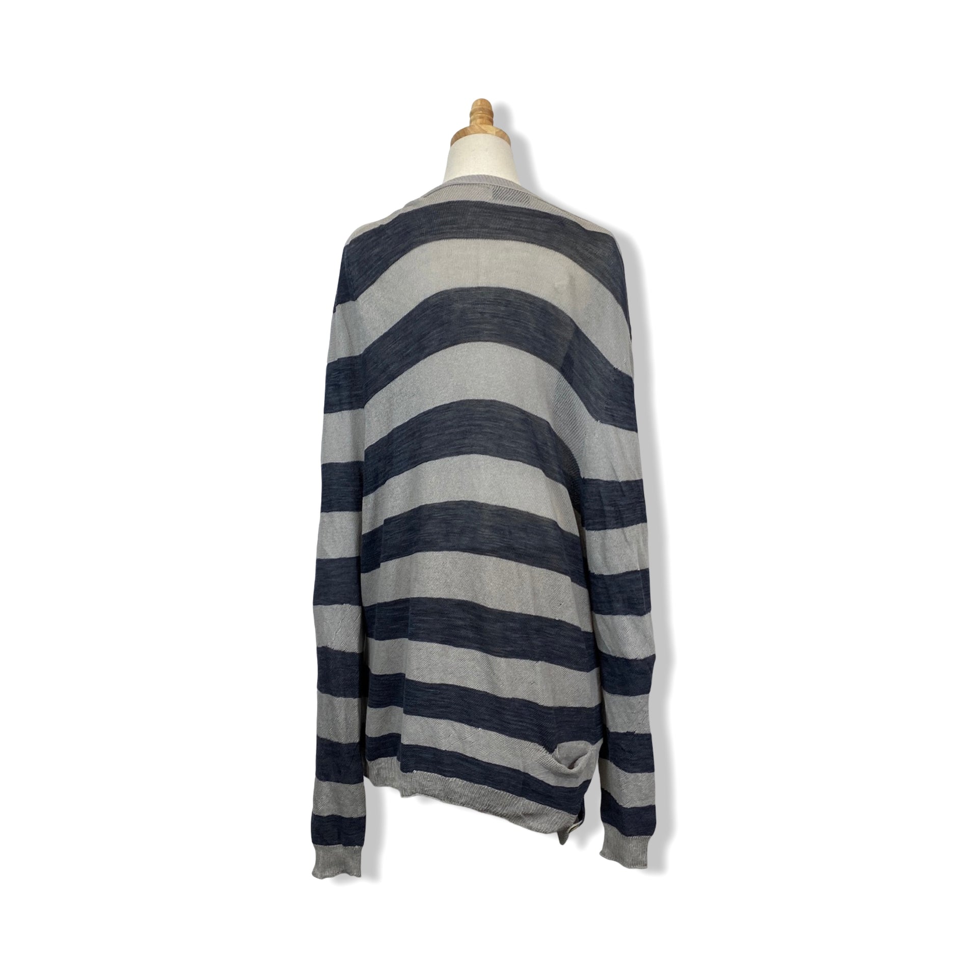 Duckie Brown Mrs. Brown Asymmetrical Striped Cardigan