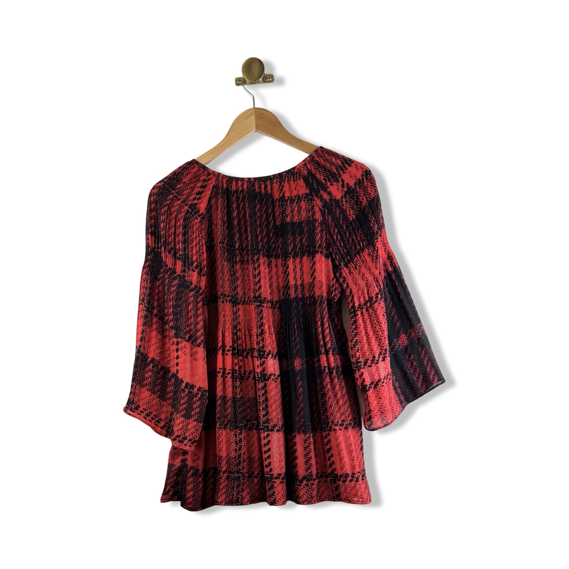 Vintage Spense Patterned Pleated Top