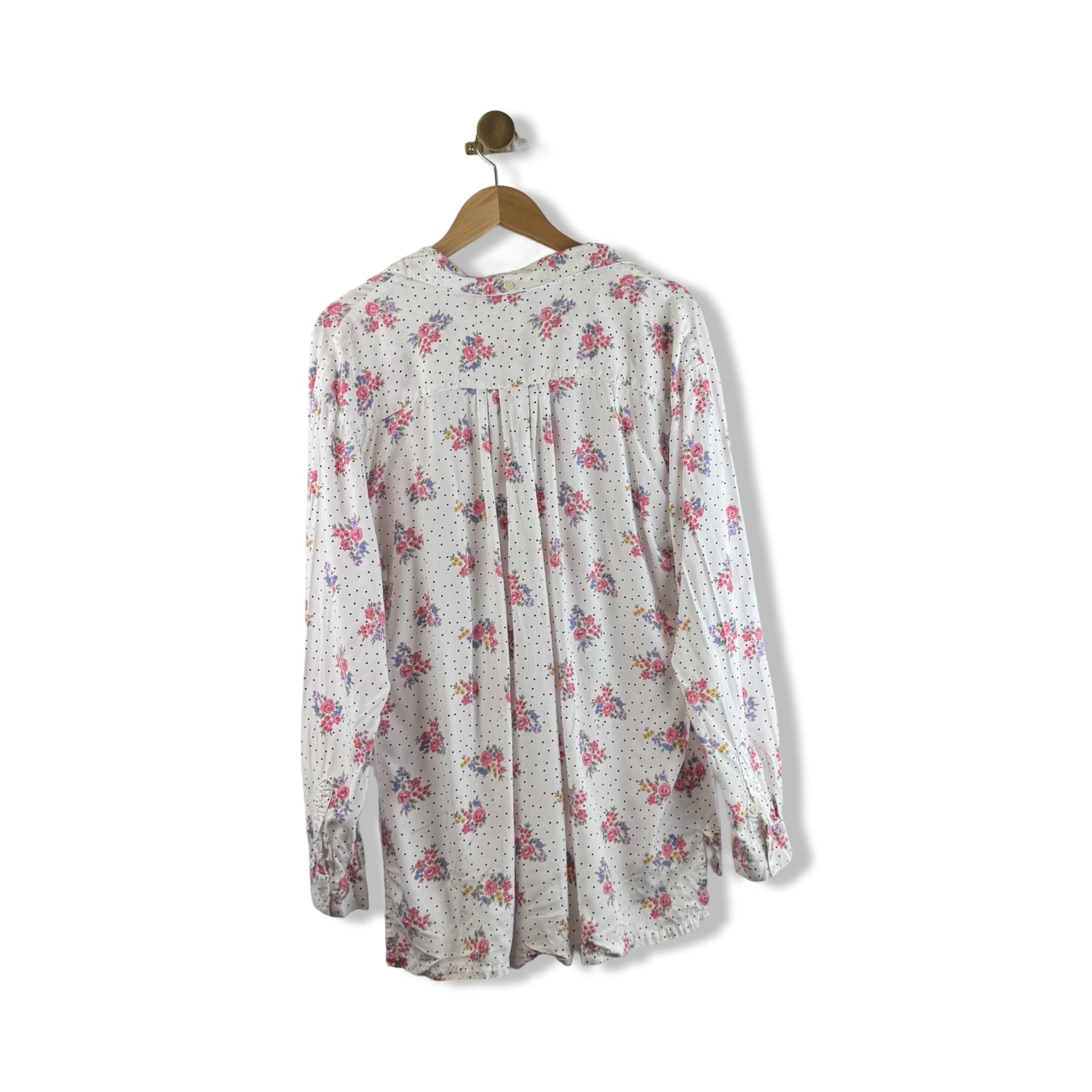 Vintage Krazy Kat Floral Print Button Up Shirt