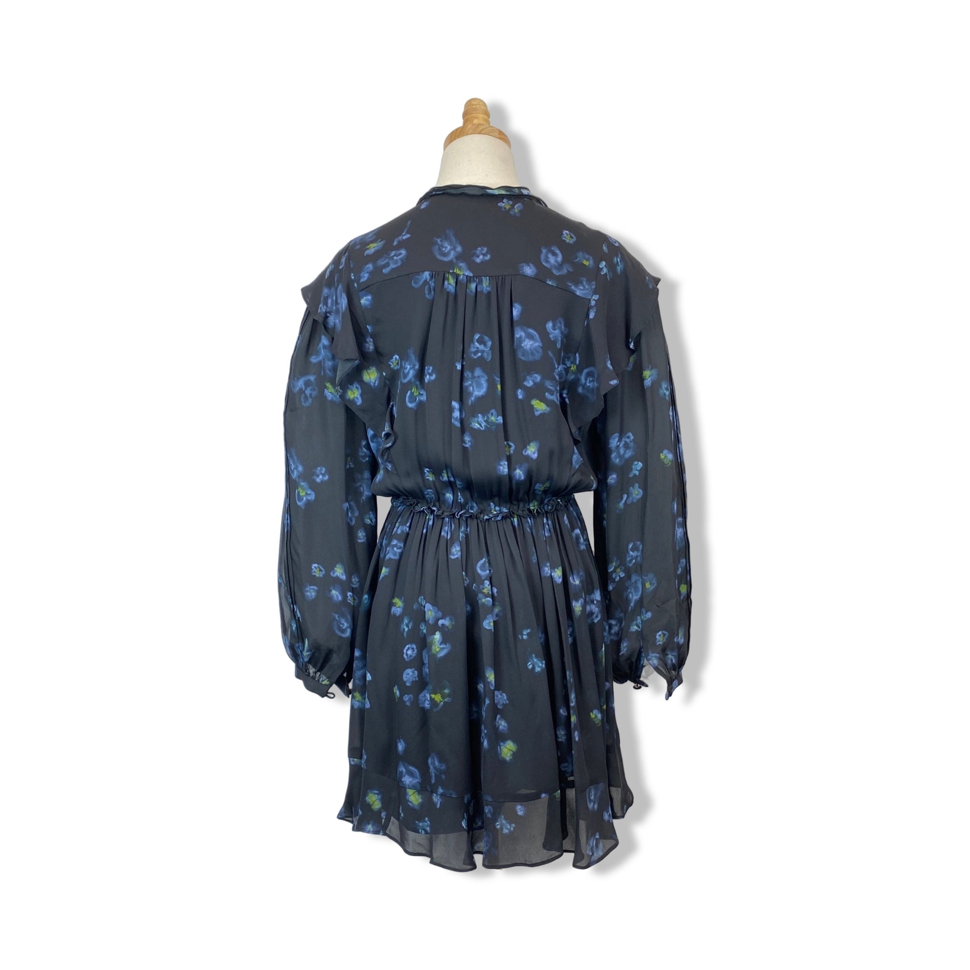 La Ligne Floral Ruffle Long Sleeve Mini Dress