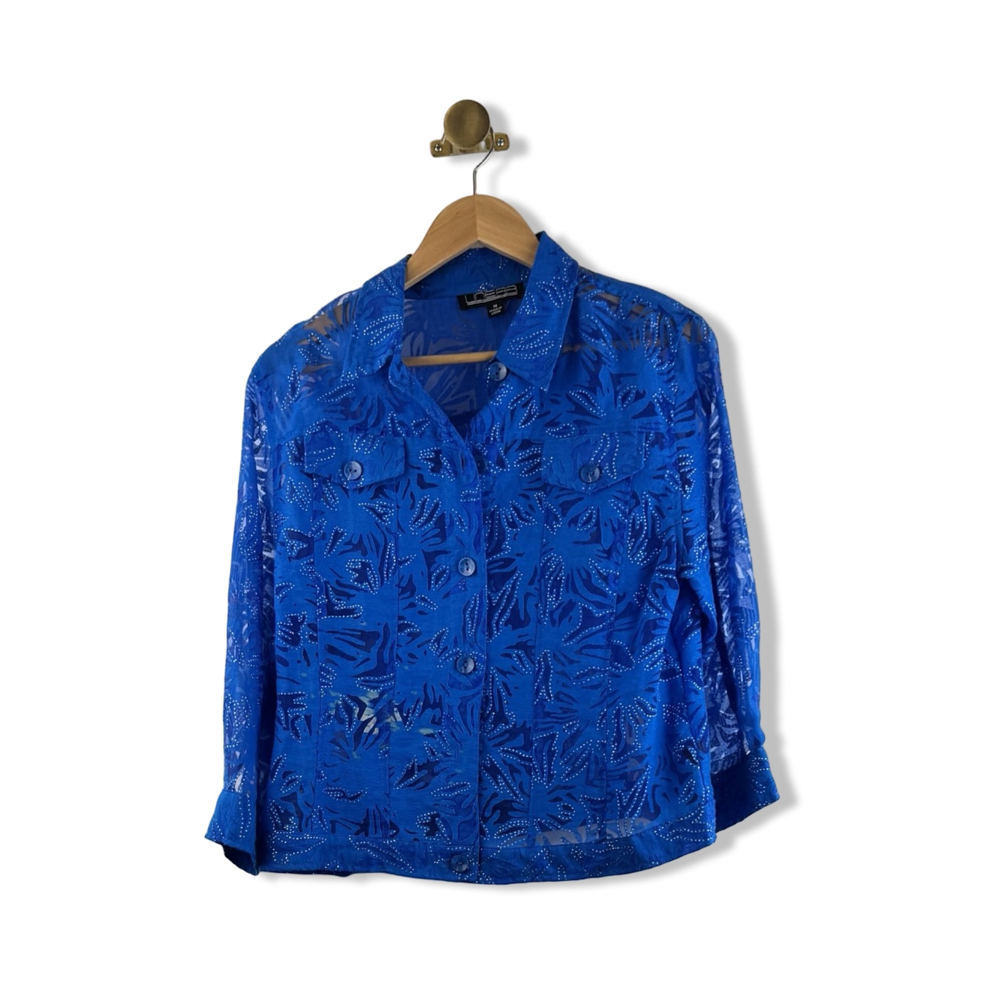 Vintage Linear Sheer Patterned Top