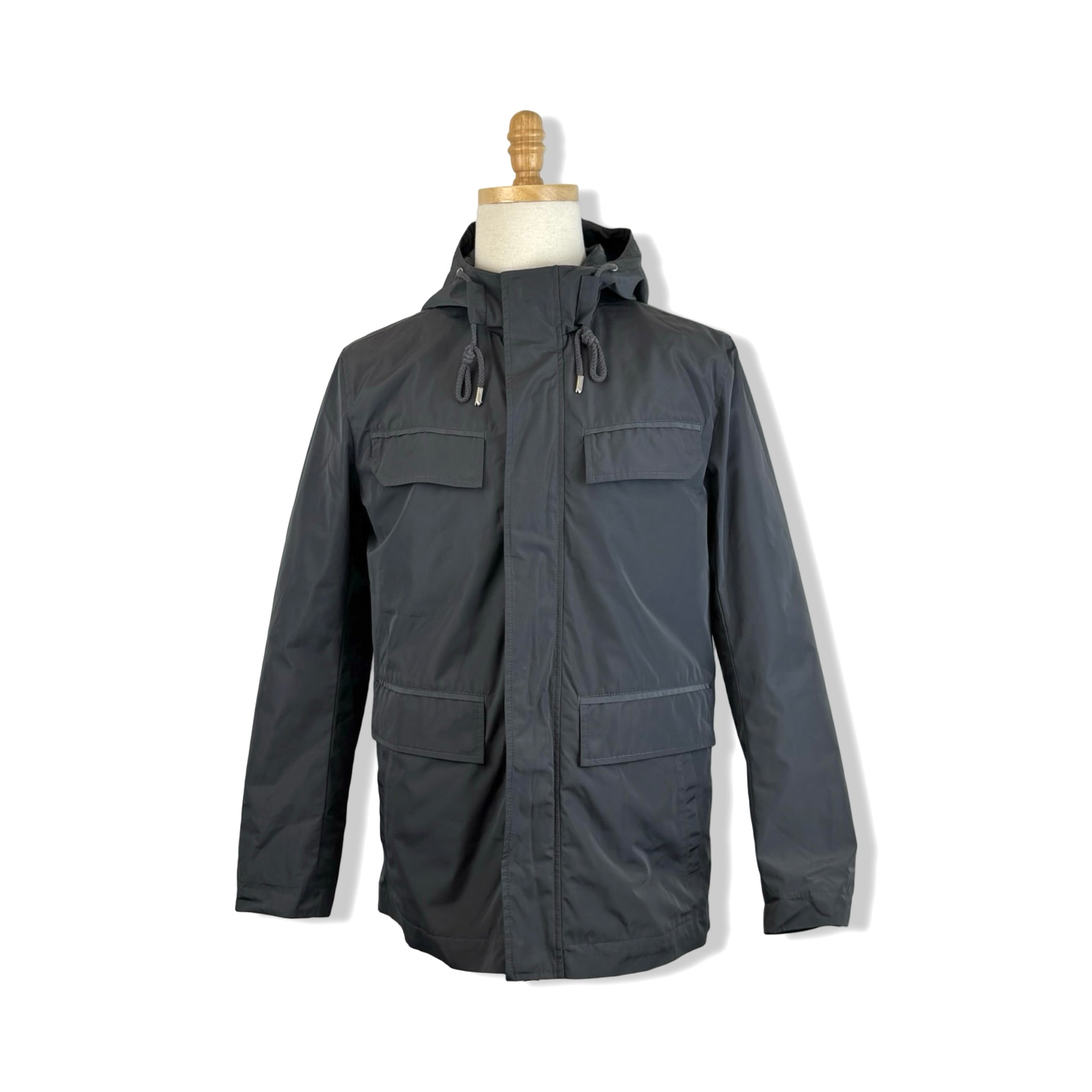 Cole Haan Hooded Zip Up Rain Jacket