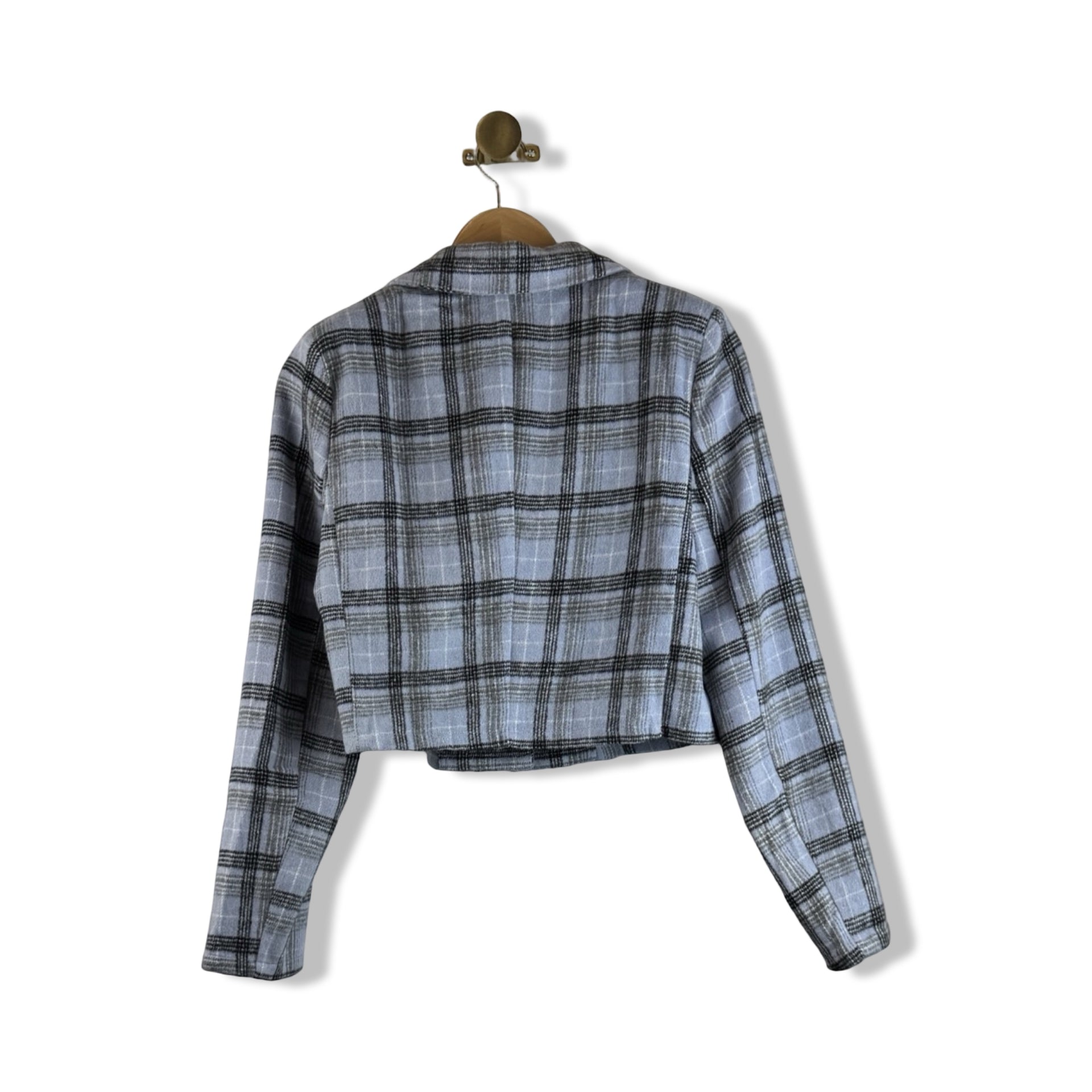 Lush Cropped Flannel Blazer