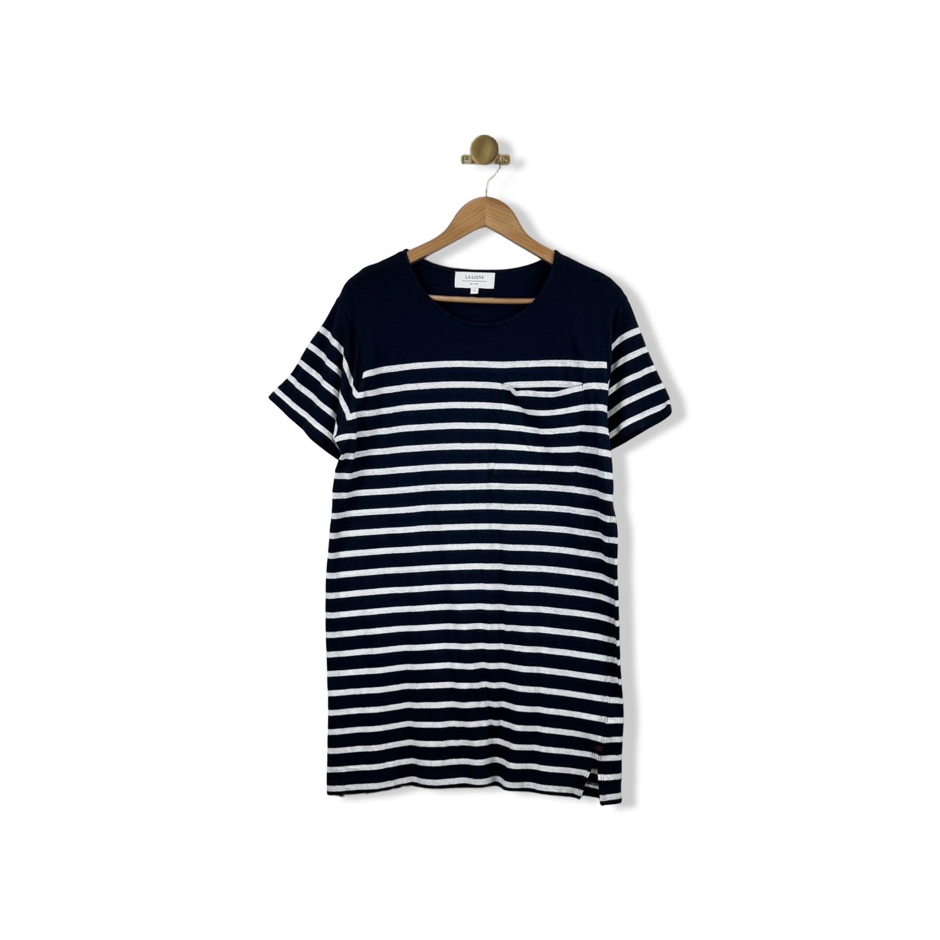 La Ligne Navy Blue Striped T Shirt Dress