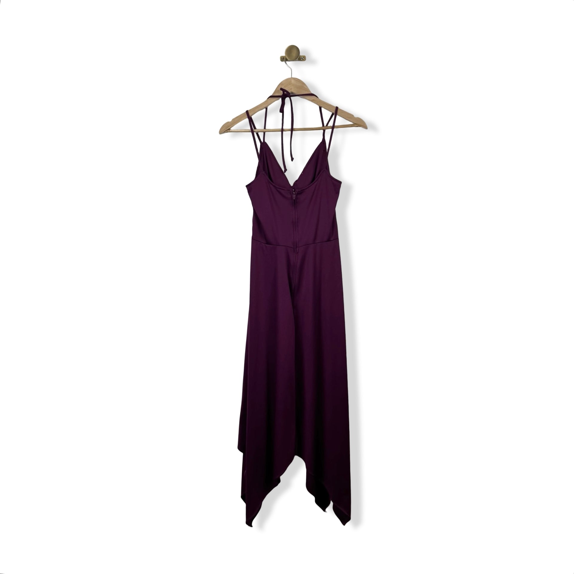 Vintage Embellished Ruched Halter Dress