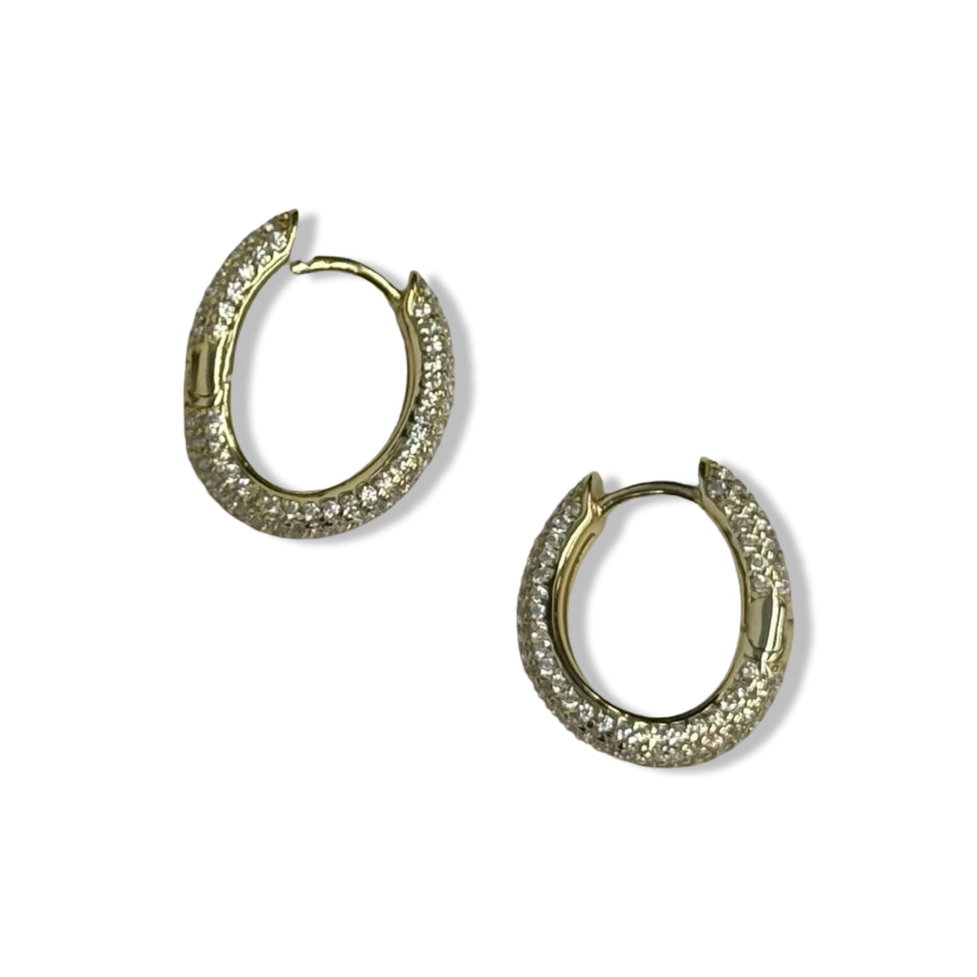 Curved Pave Hoop Earrings