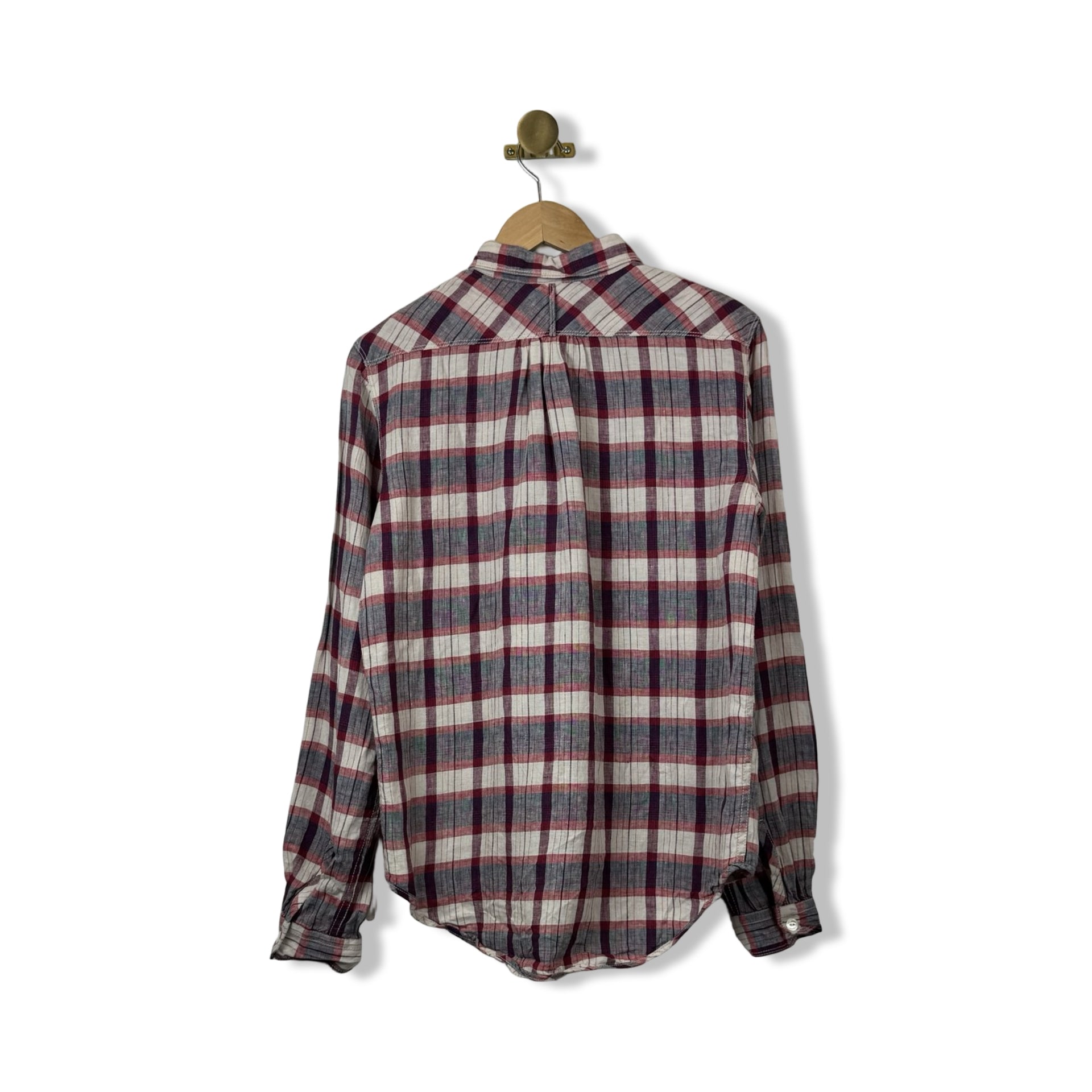 Burkman Bros Red and White Plaid Button Up