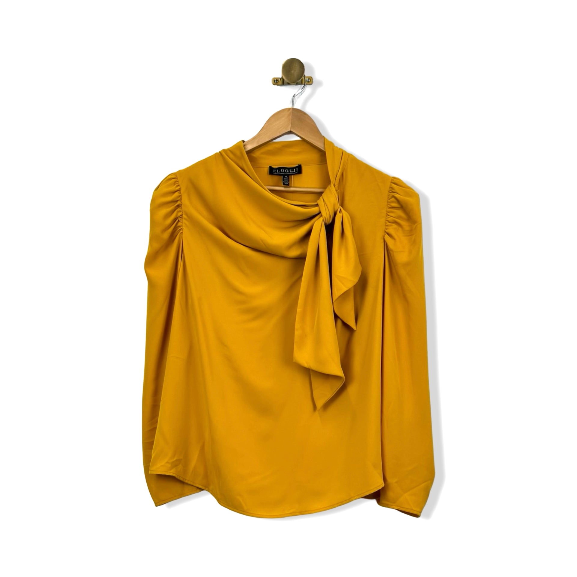 Eloquii Neck Tie Puff Sleeve Blouse