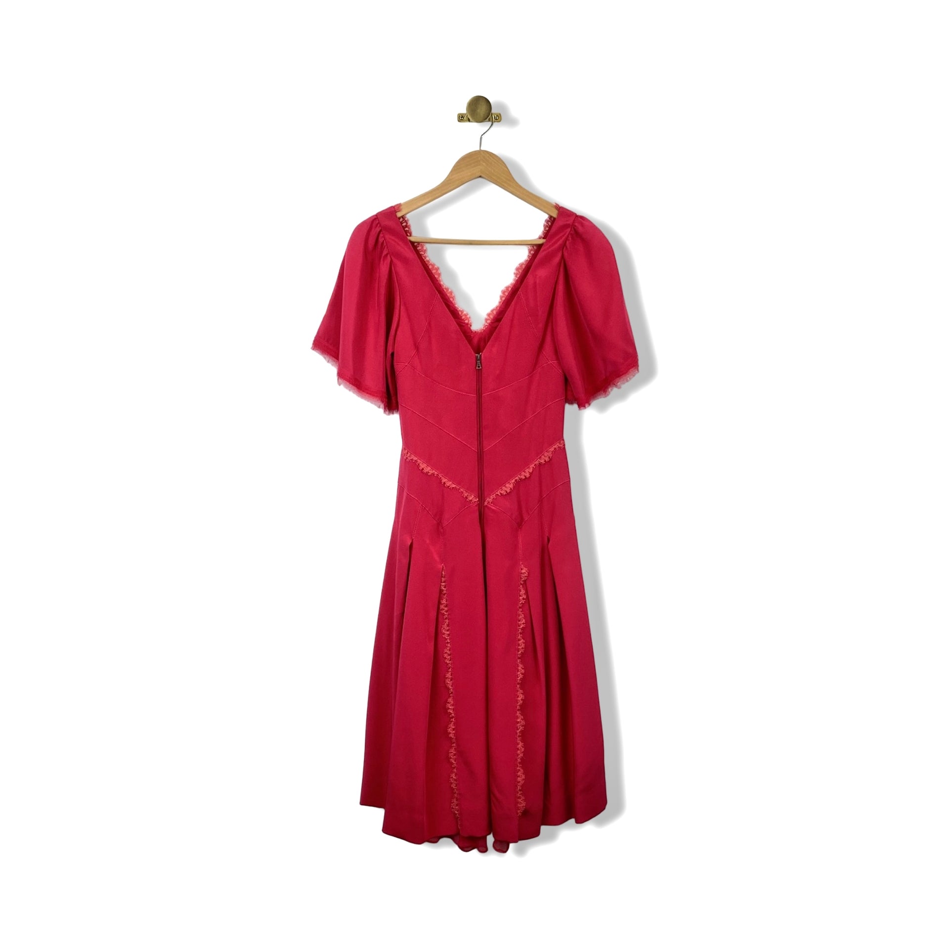 Zac Posen Crepe Raspberry Dress