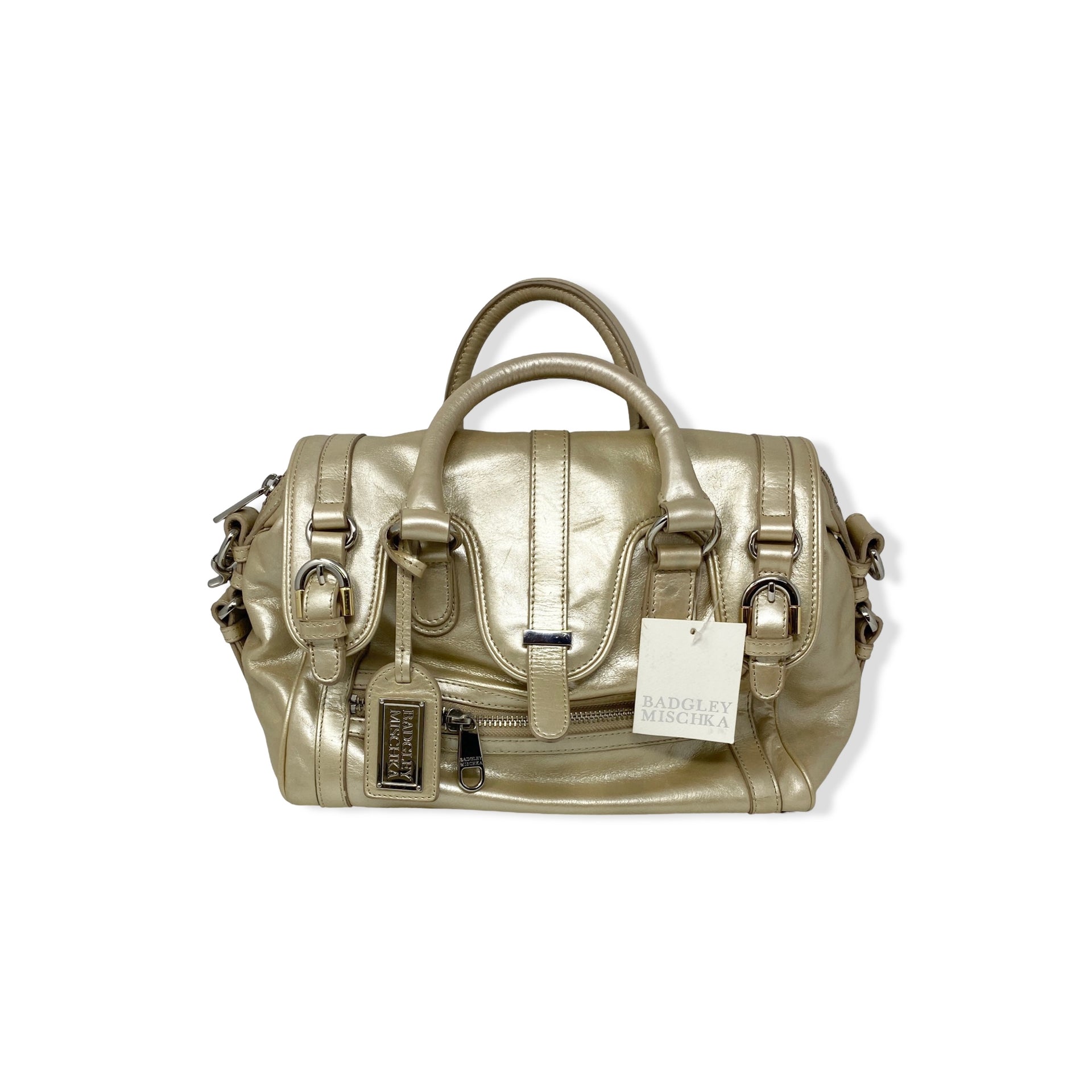 Badgley Mischka Cherise Metallic Handbag