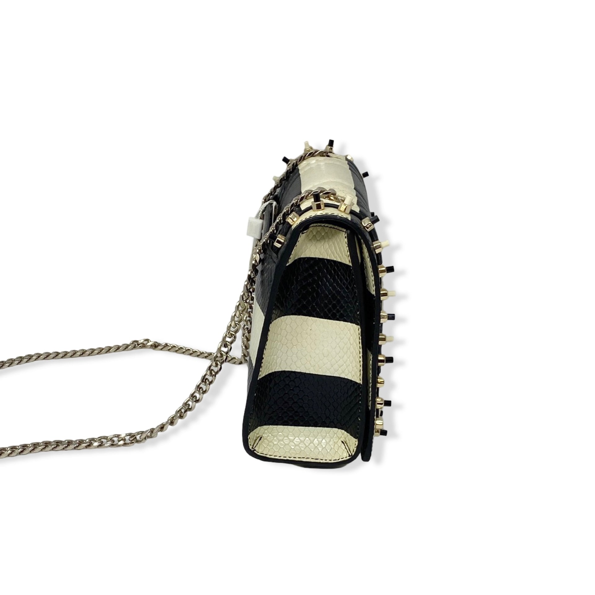 Luana Striped Studded Crossbody