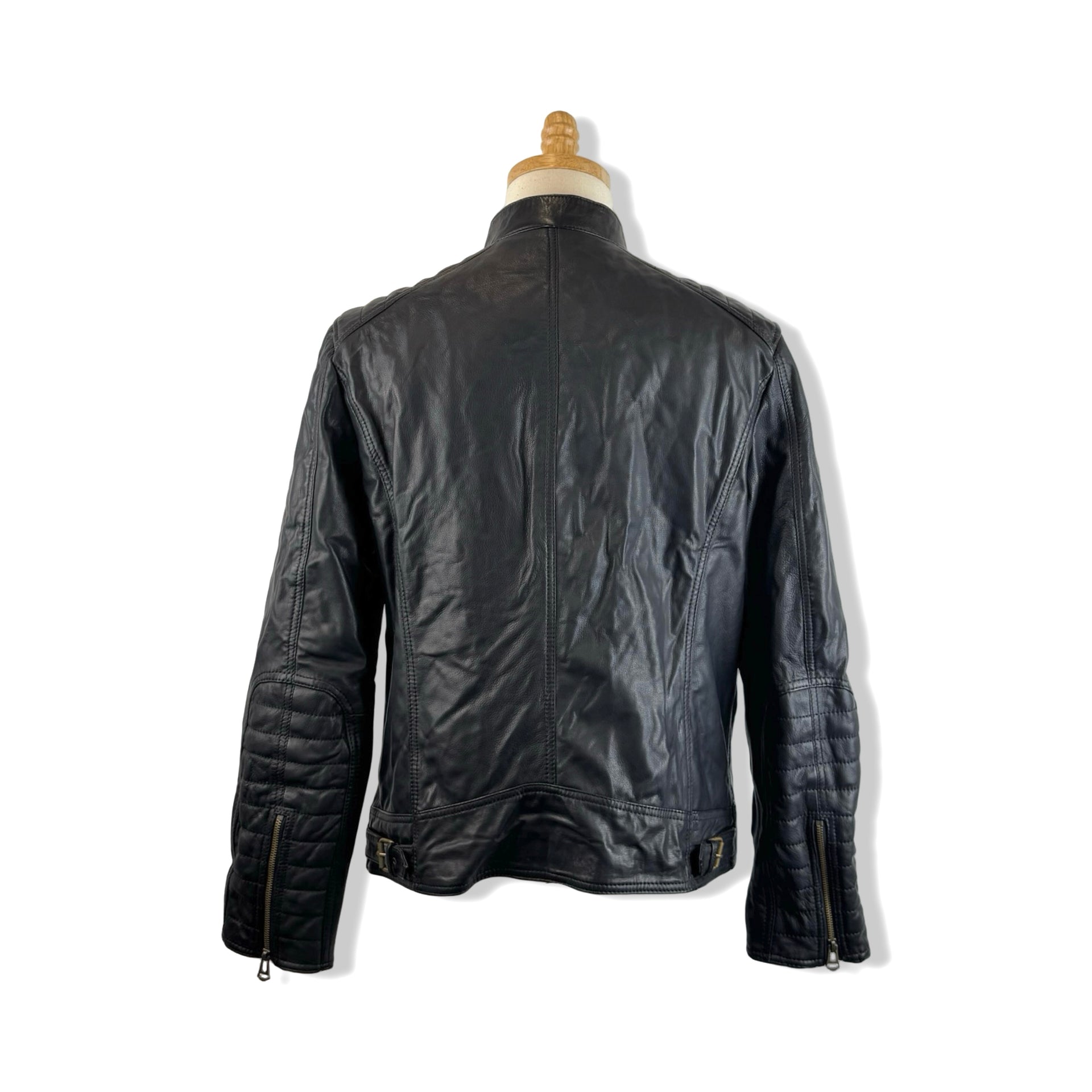 Cole Haan Washed Leather Moto Jacket