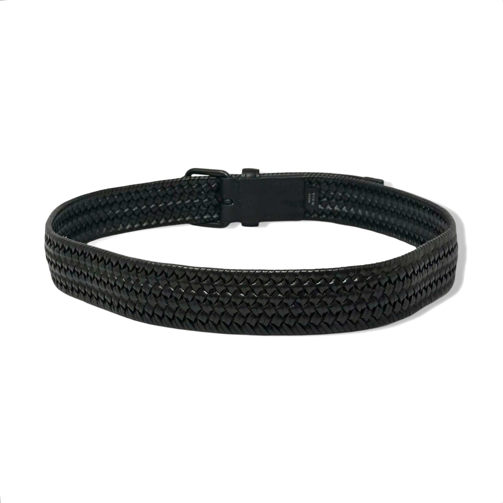 Braided Black Leather Belt