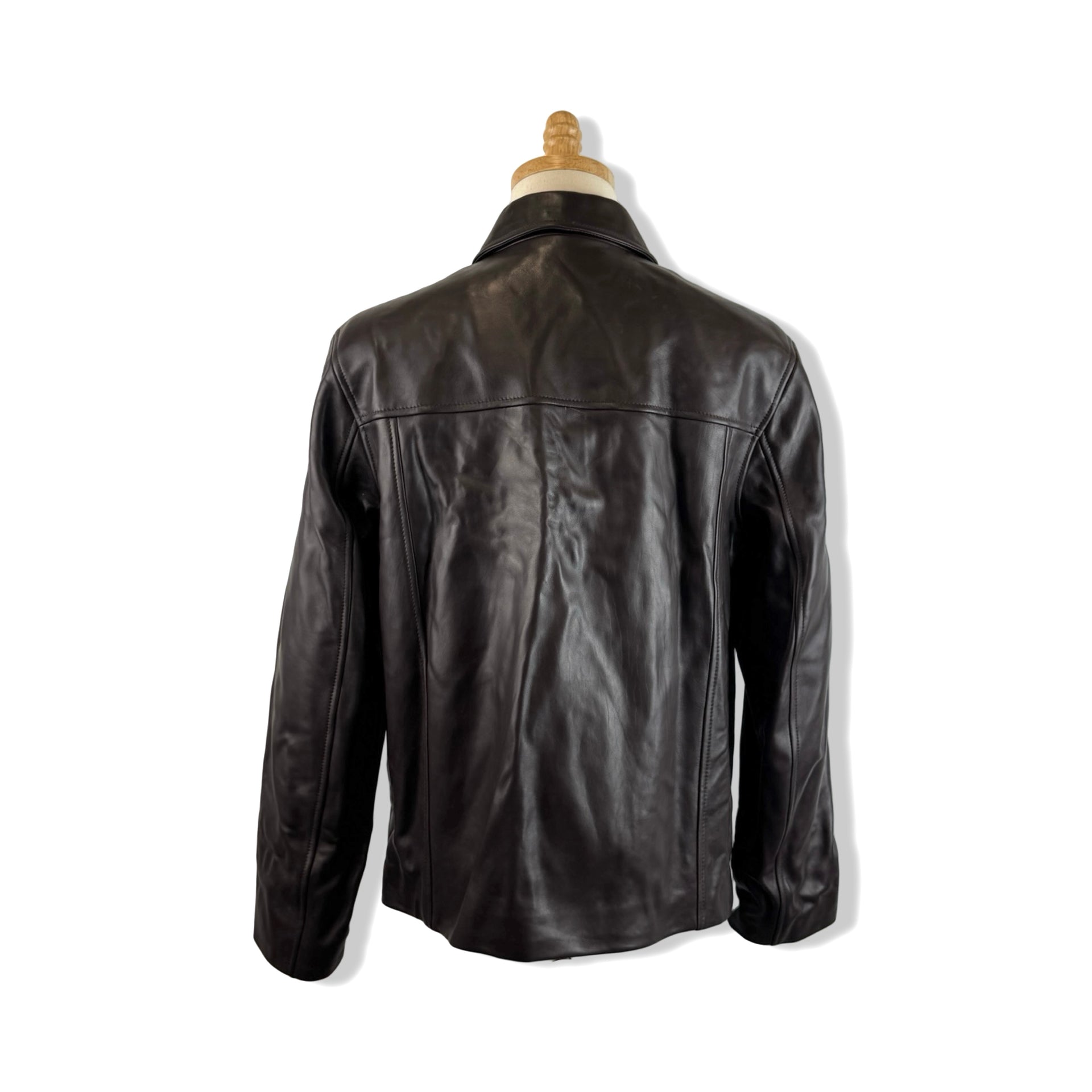 Cole Haan Smooth Lamb Shirt Collar Moto Jacket