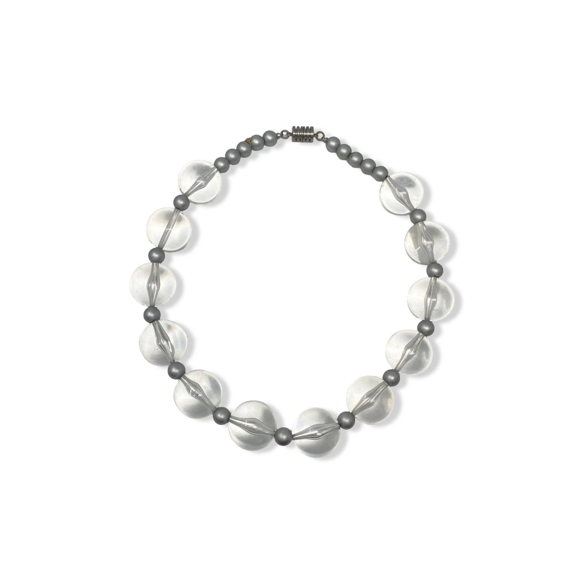 Clear Beaded Statement Necklace