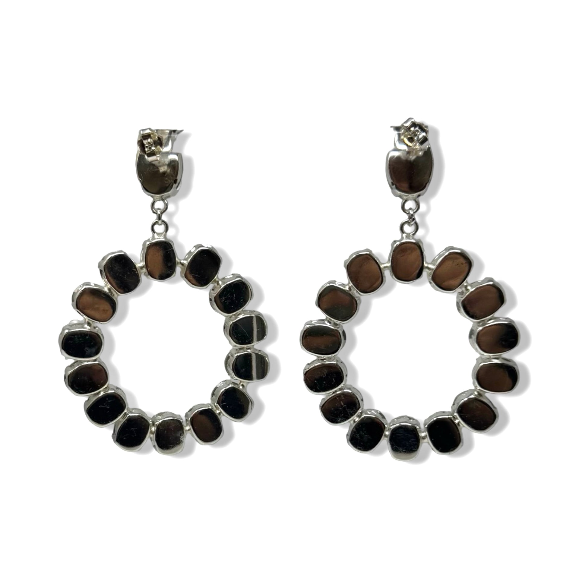 Rhinestone Drop Hoop Earrings