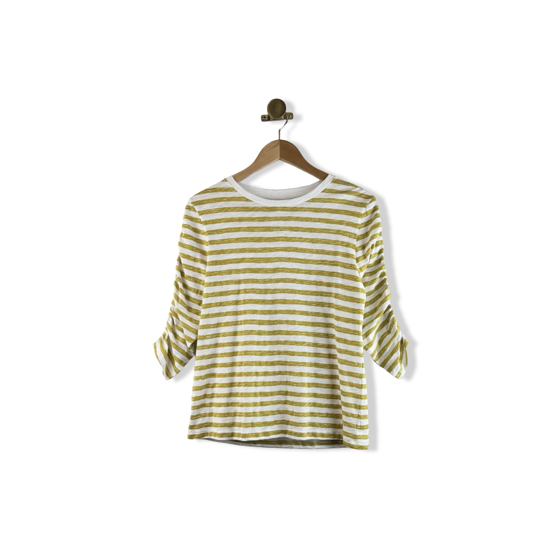 Elliott Lauren Striped Ruched Sleeve Top