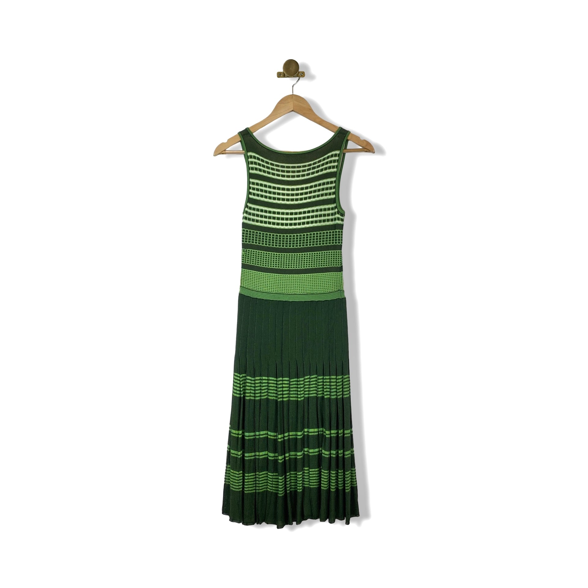 Zac Posen Galaxy Knit Pleated Tank Dress