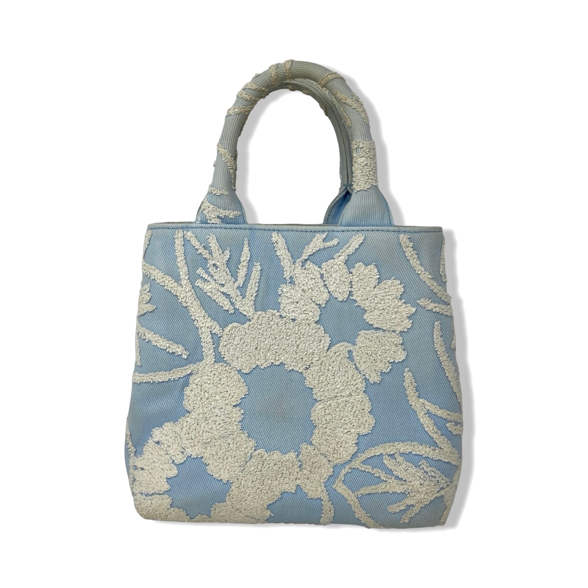 Prada Embroidered Drill Top Handle Bag
