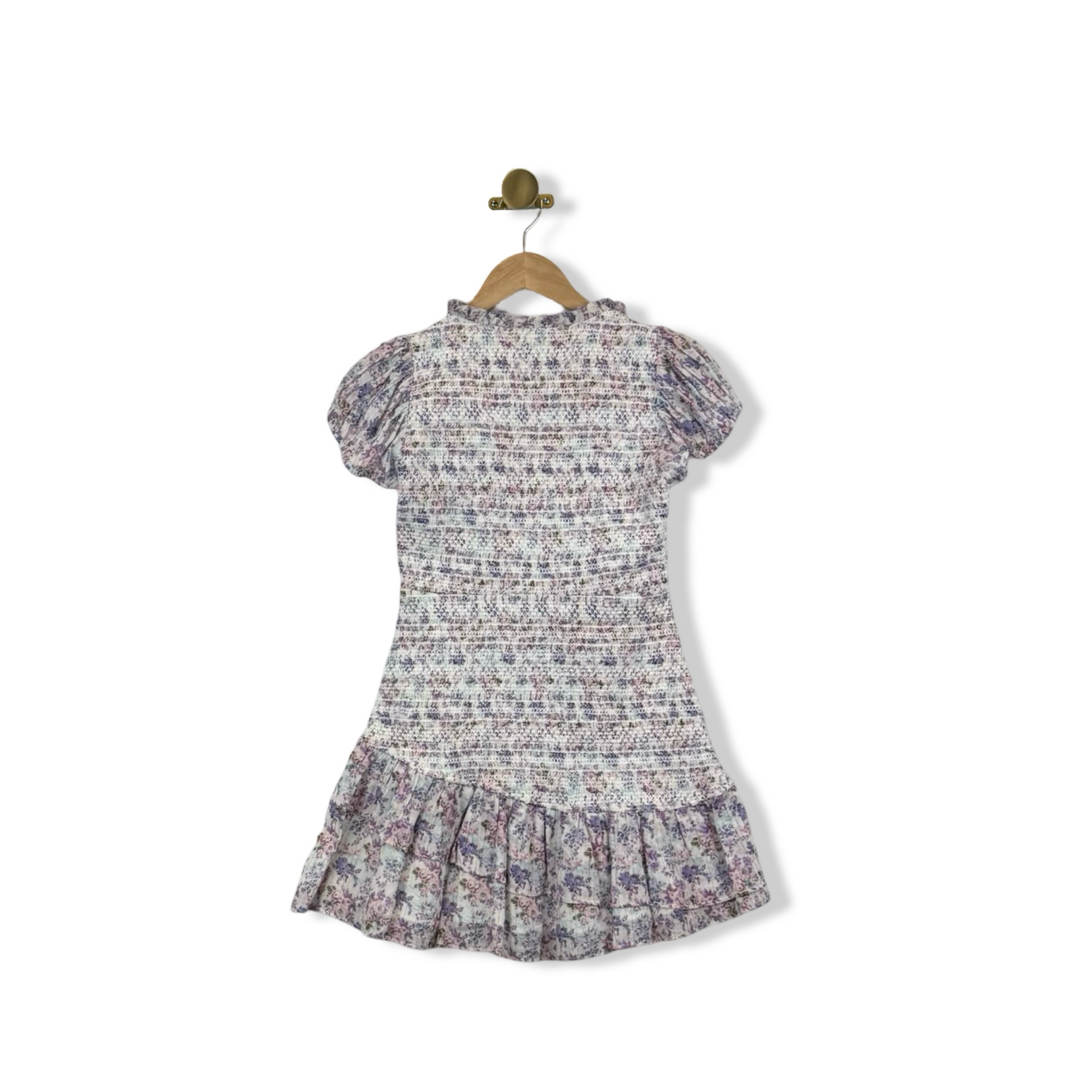 LoveShackFancy Floral Shirred Mini Dress