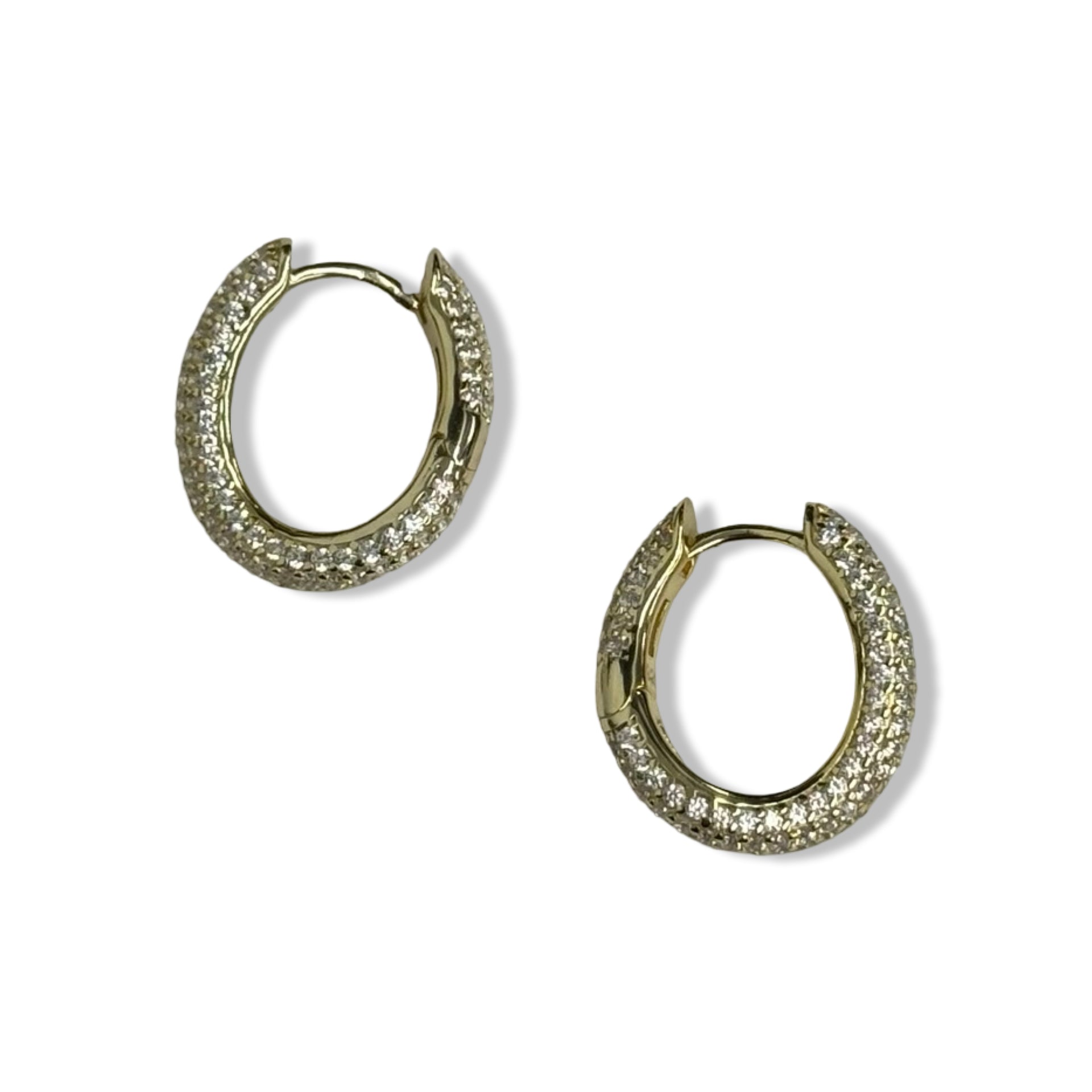 Curved Pave Hoop Earrings