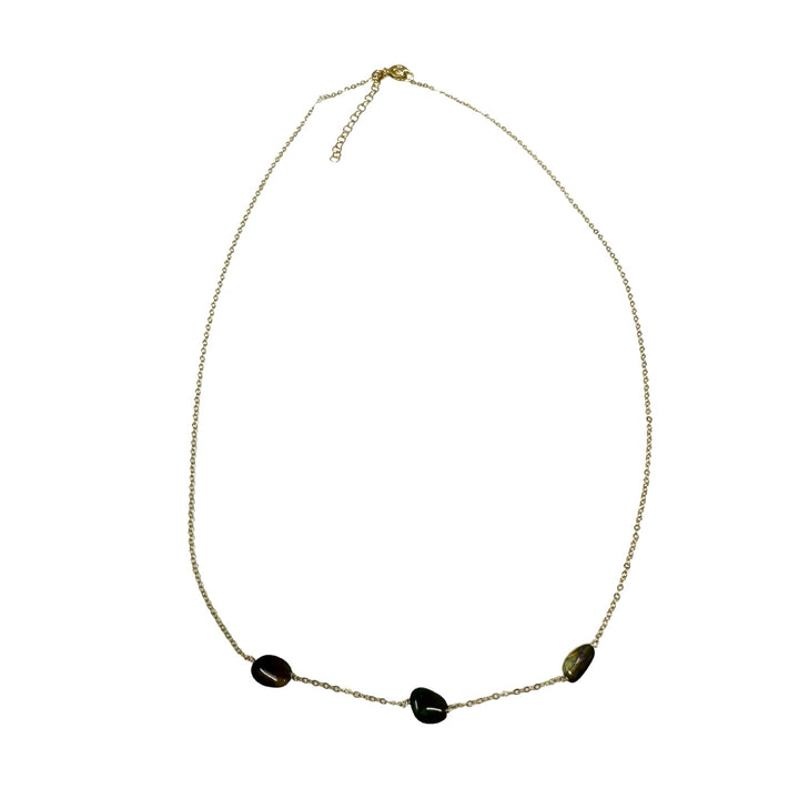 Delicate Gold Plated Iridescent Bead Chain Necklace