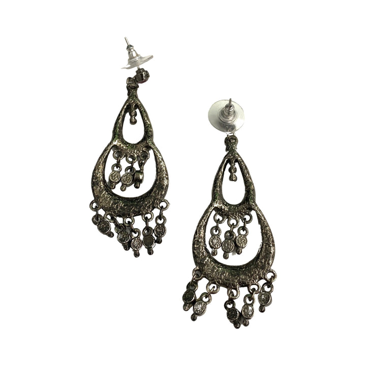 Gothic Crimson Rhinestone Earrings