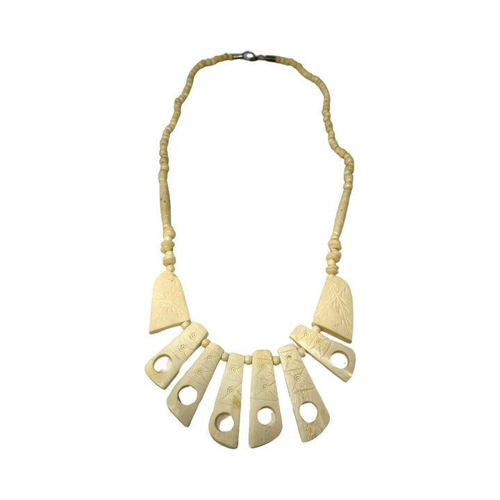 Carved Bone Bead Necklace-Thumbnail