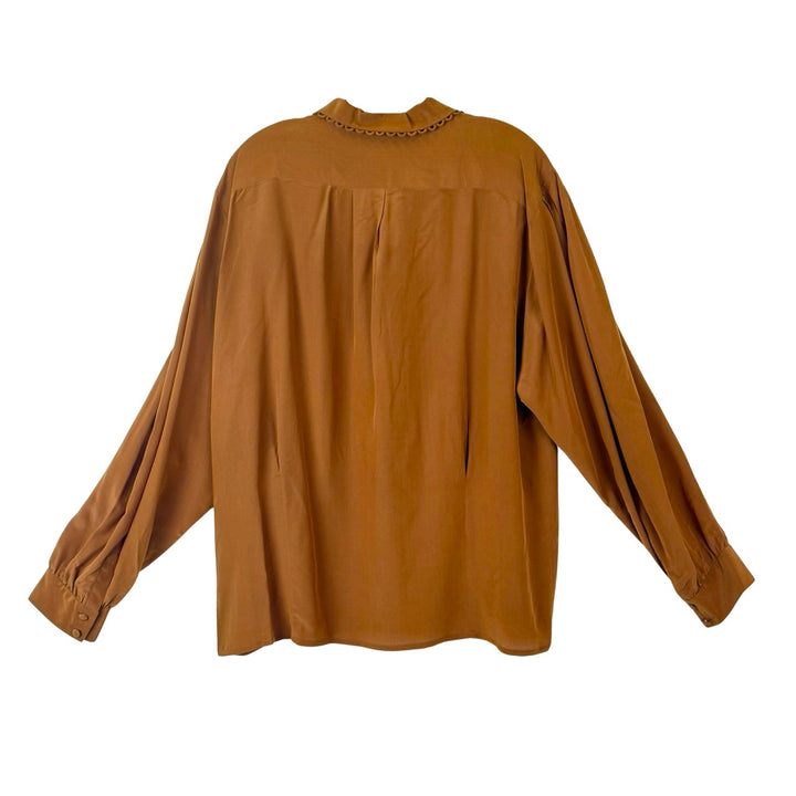Vintage Paul Stanley Loop Detail Collar Silk Blouse