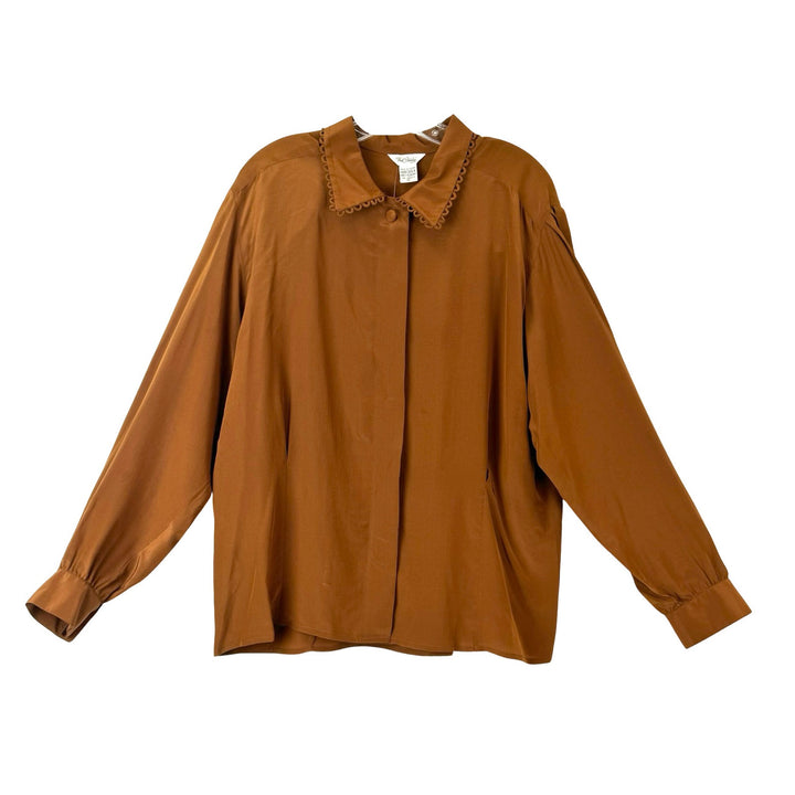 Vintage Paul Stanley Loop Detail Collar Silk Blouse