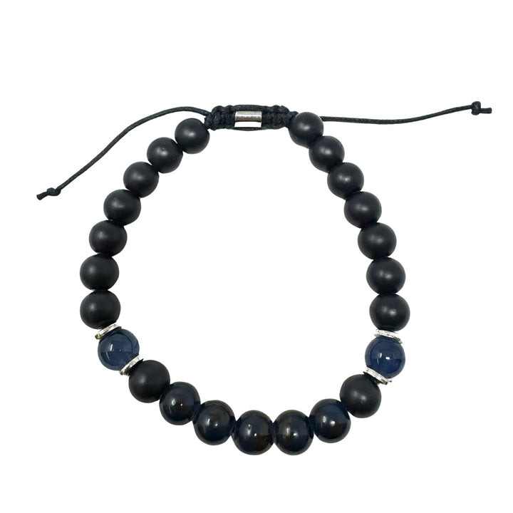 Black and Blue Mixed Stone Bead Bracelet