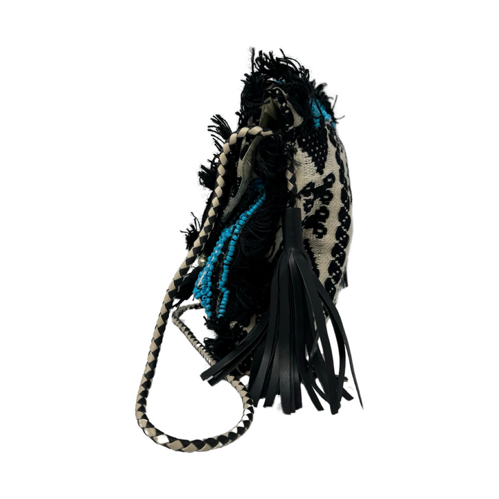Reflective Fringe and Tassle Boho Crossbody-Side